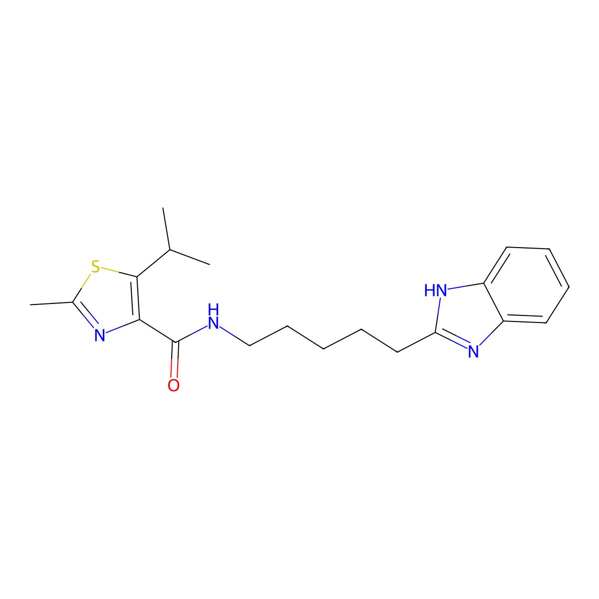 N-[5-(1H-benzimidazol-2-yl)pentyl]-2-methyl-5-(propan-2-yl)-1,3-thiazole-4-carboxamide molecular structure, CAS 1574401-18-5
