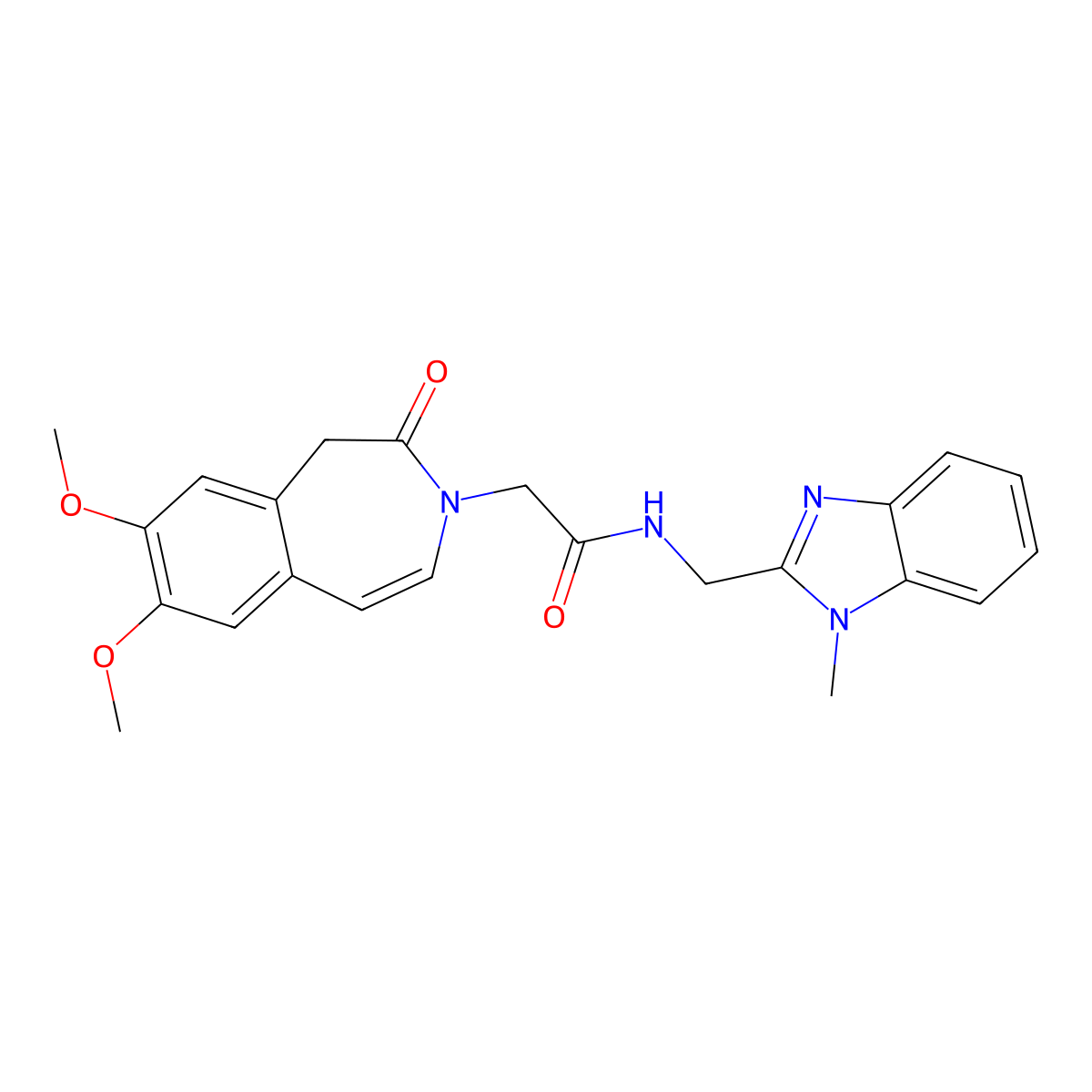 2-(7,8-dimethoxy-2-oxo-1,2-dihydro-3H-3-benzazepin-3-yl)-N-[(1-methyl-1H-benzimidazol-2-yl)methyl]acetamide molecular structure, CAS 1574401-21-0