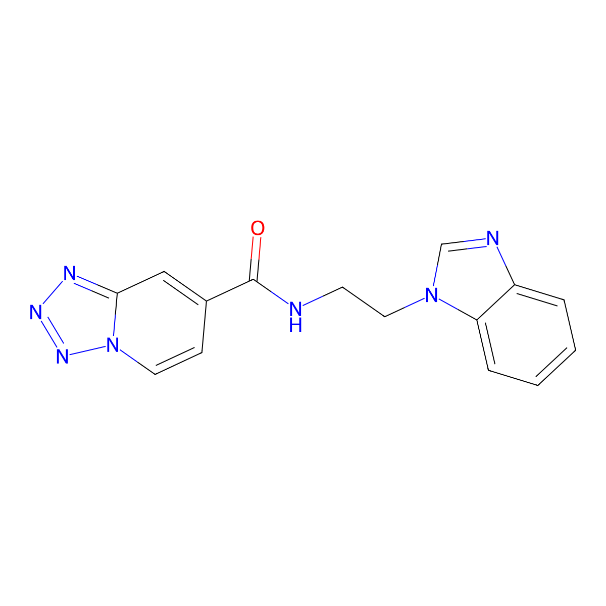 N-[2-(1H-benzimidazol-1-yl)ethyl]tetrazolo[1,5-a]pyridine-7-carboxamide molecular structure, CAS 1574401-34-5