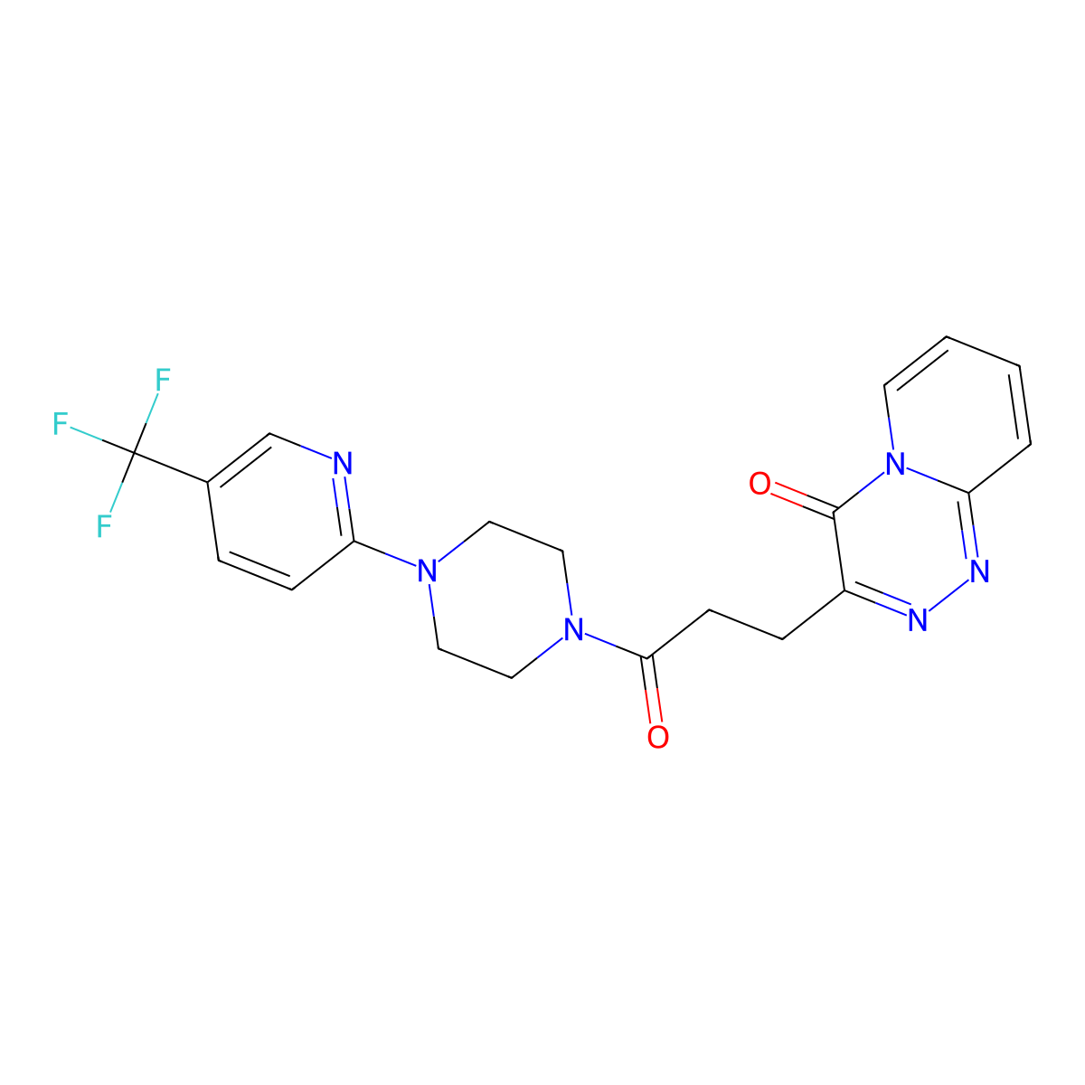 3-(3-oxo-3-{4-[5-(trifluoromethyl)pyridin-2-yl]piperazin-1-yl}propyl)-4H-pyrido[2,1-c][1,2,4]triazin-4-one molecular structure, CAS 1574401-37-8