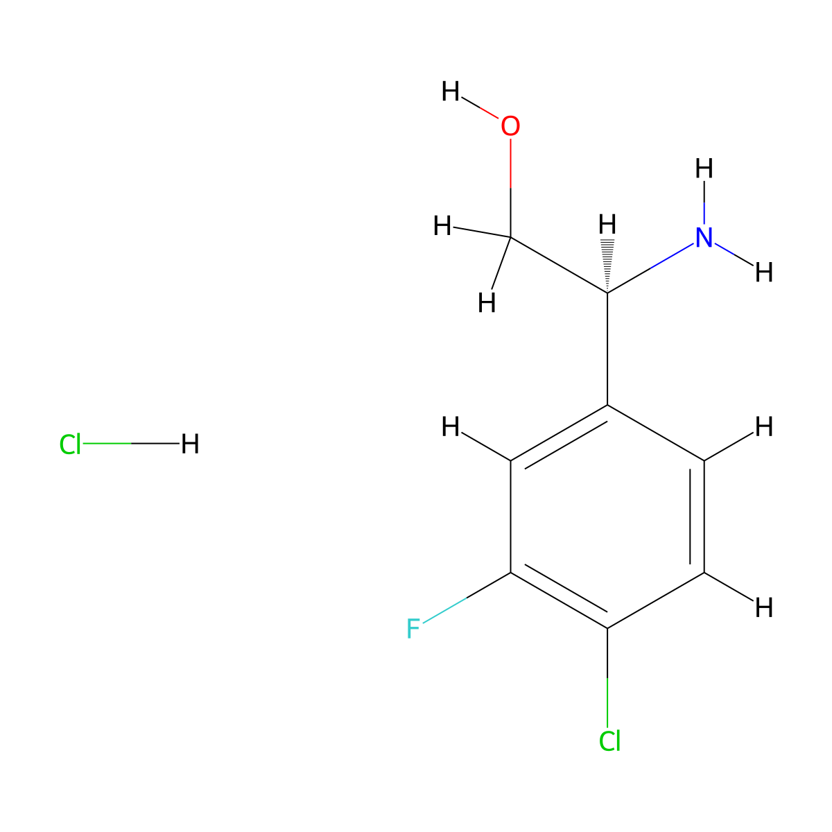 (S)-2-Amino-2-(4-chloro-3-fluorophenyl)ethan-1-ol hydrochloride molecular structure, CAS 1574401-74-3