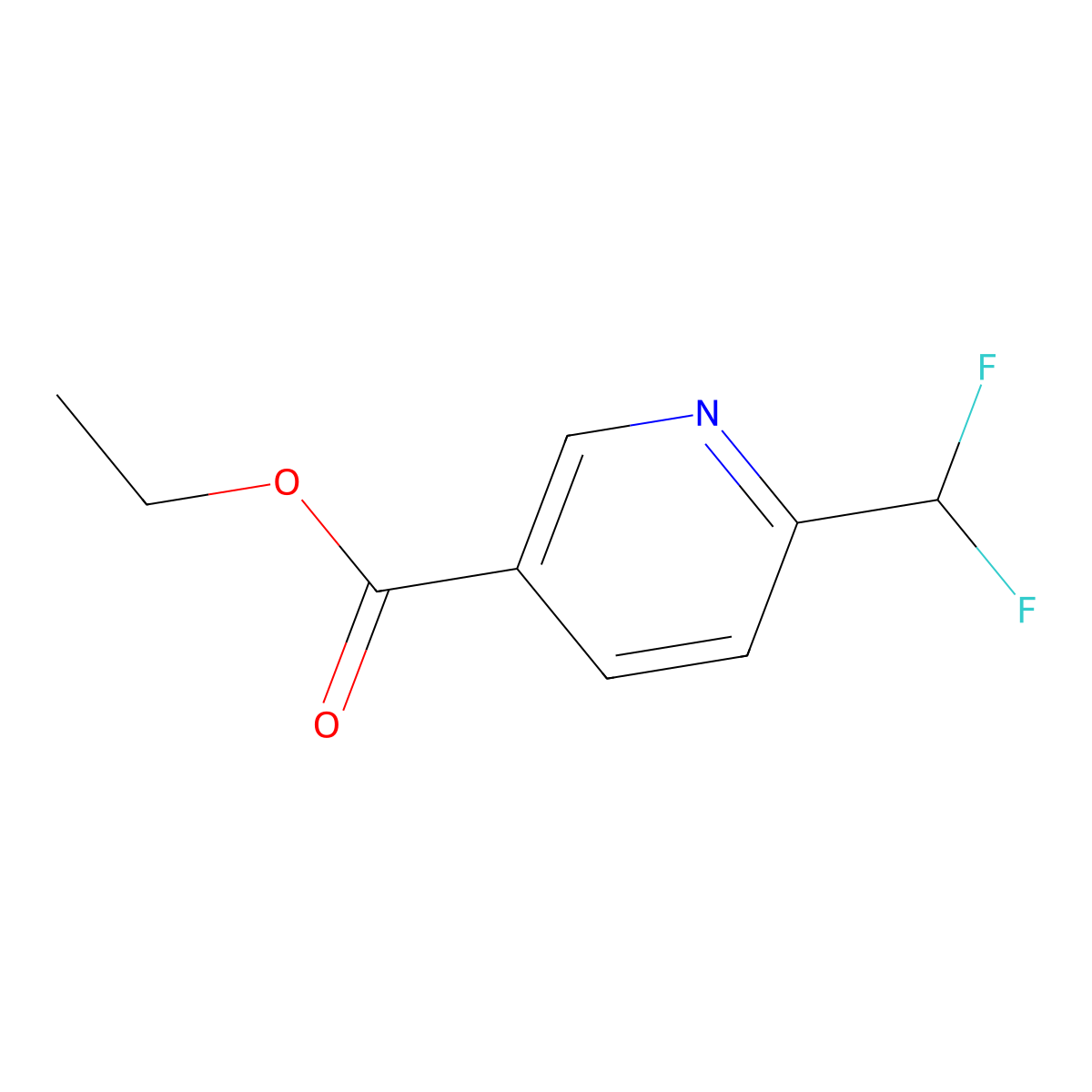 Ethyl 6-(difluoromethyl)pyridine-3-carboxylate molecular structure, CAS 1574401-80-1