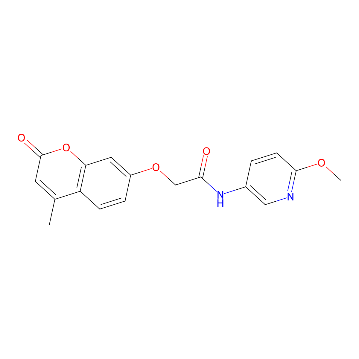 N-(6-methoxypyridin-3-yl)-2-[(4-methyl-2-oxo-2H-chromen-7-yl)oxy]acetamide molecular structure, CAS 1574402-84-8