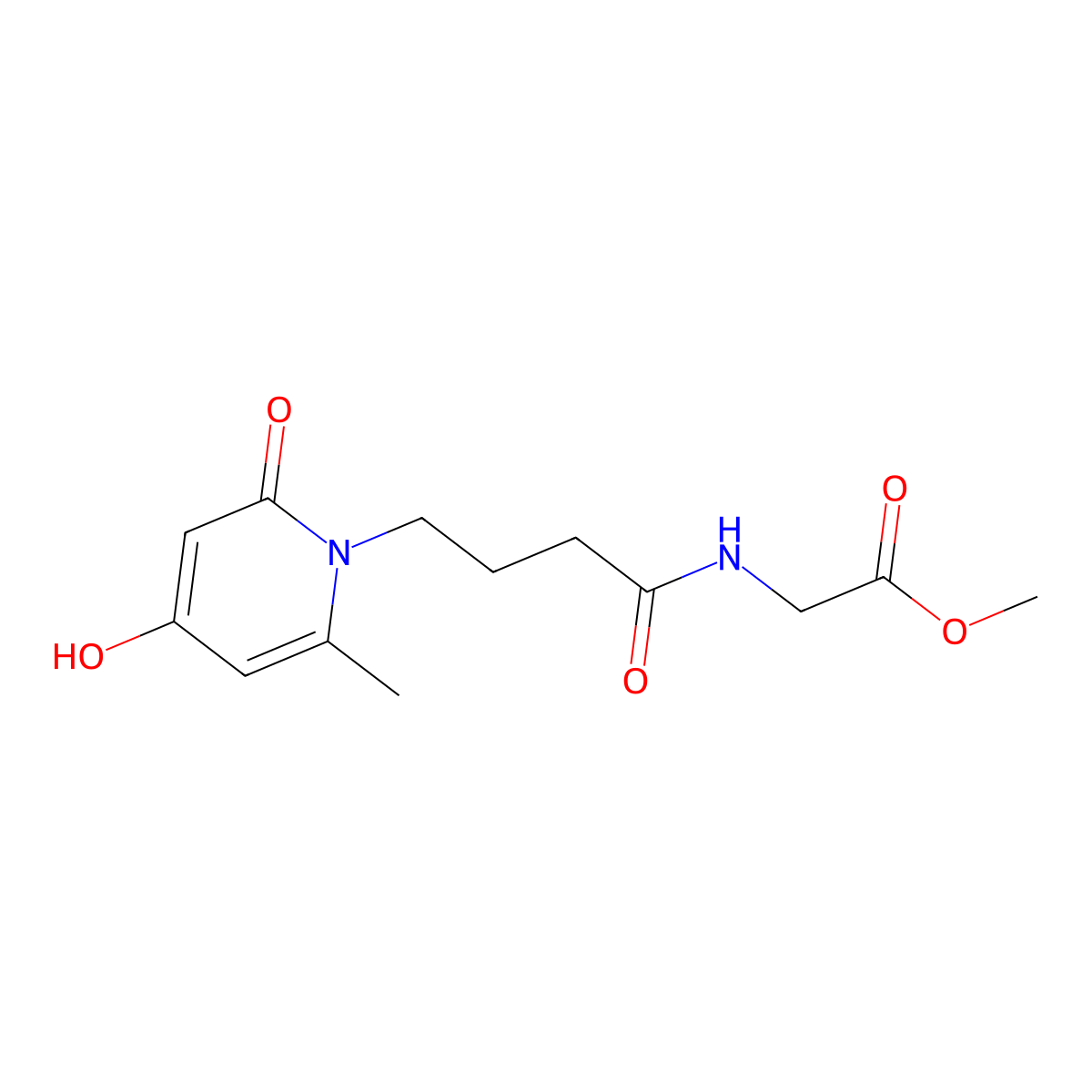 methyl 2-({4-[4-hydroxy-2-methyl-6-oxo-1(6H)-pyridinyl]butanoyl}amino)acetate molecular structure, CAS 1574402-94-0