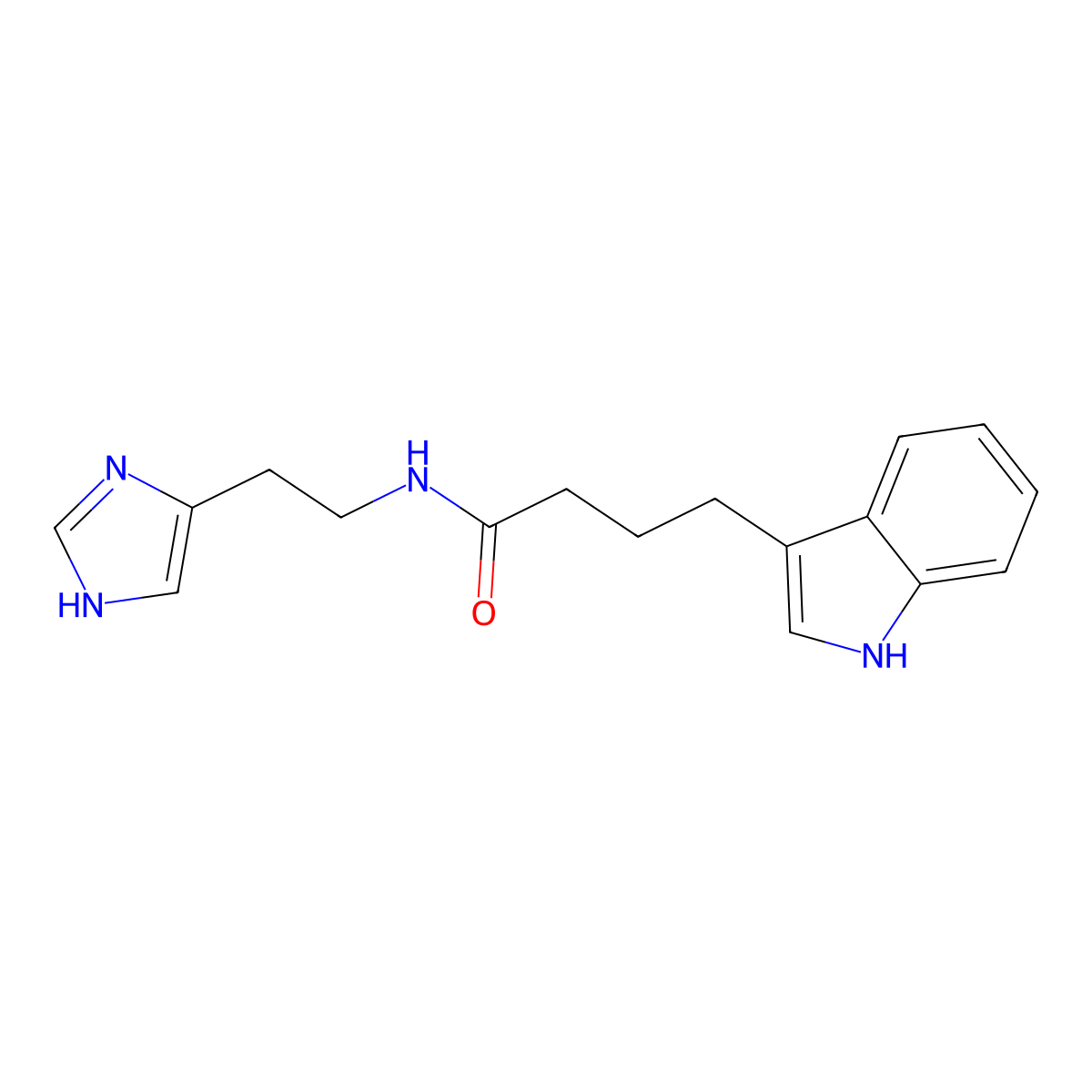 N-[2-(1H-imidazol-4-yl)ethyl]-4-(1H-indol-3-yl)butanamide molecular structure, CAS 1574402-95-1