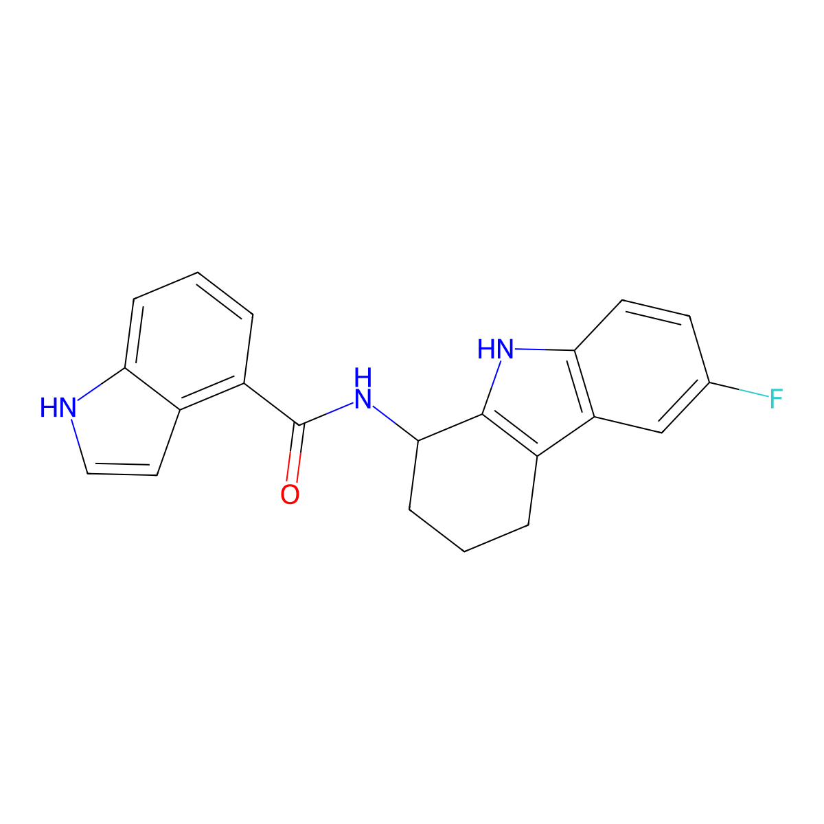 N-(6-Fluoro-2,3,4,9-tetrahydro-1H-carbazol-1-YL)-1H-indole-4-carboxamide molecular structure, CAS 1574403-39-6