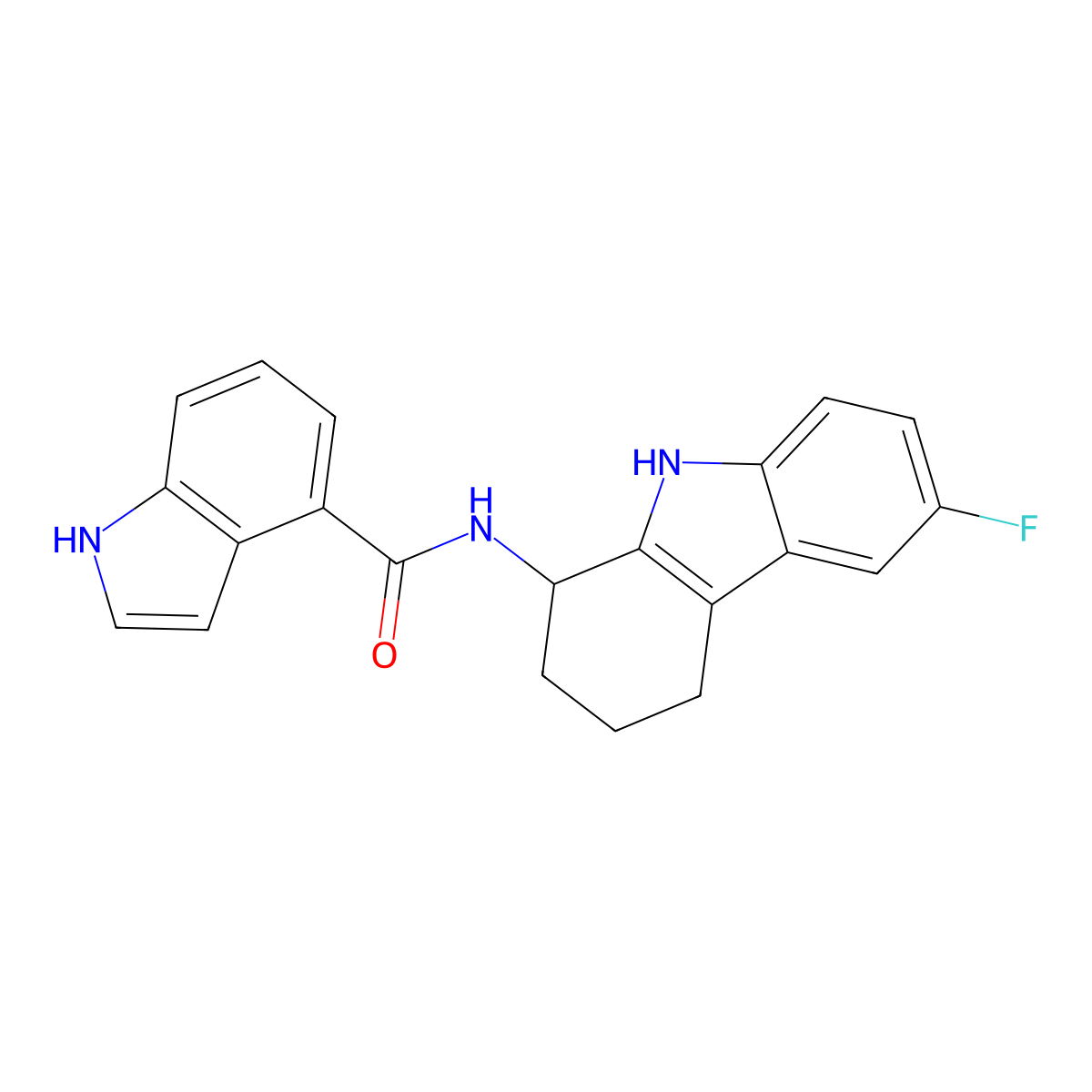 N-(6-Fluoro-2,3,4,9-tetrahydro-1H-carbazol-1-YL)-1H-indole-4-carboxamide molecular structure, CAS 1574403-39-6