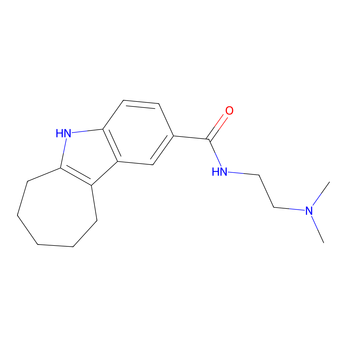 N-[2-(dimethylamino)ethyl]-5,6,7,8,9,10-hexahydrocyclohepta[b]indole-2-carboxamide molecular structure, CAS 1574403-44-3