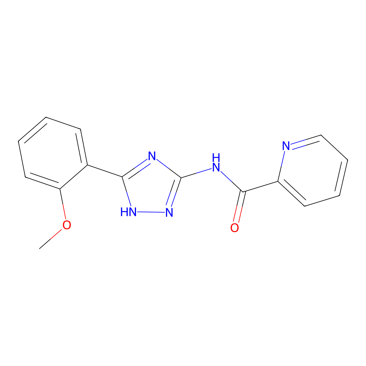 N-[3-(2-methoxyphenyl)-1H-1,2,4-triazol-5-yl]pyridine-2-carboxamide molecular structure, CAS 1574403-49-8
