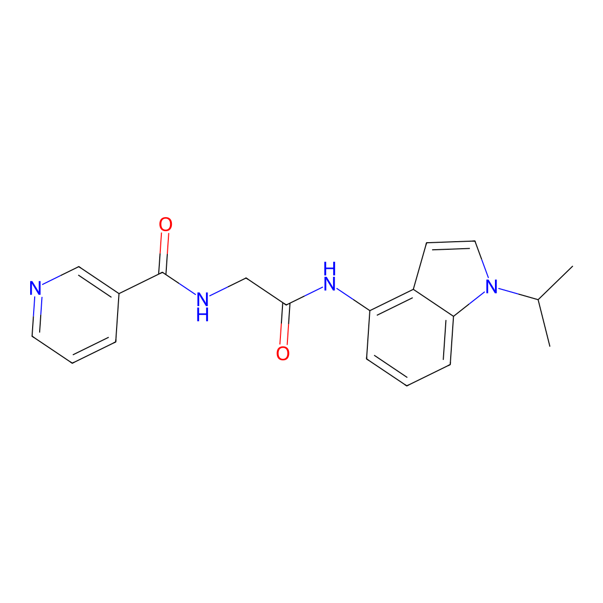 N-(2-oxo-2-{[1-(propan-2-yl)-1H-indol-4-yl]amino}ethyl)pyridine-3-carboxamide molecular structure, CAS 1574403-83-0
