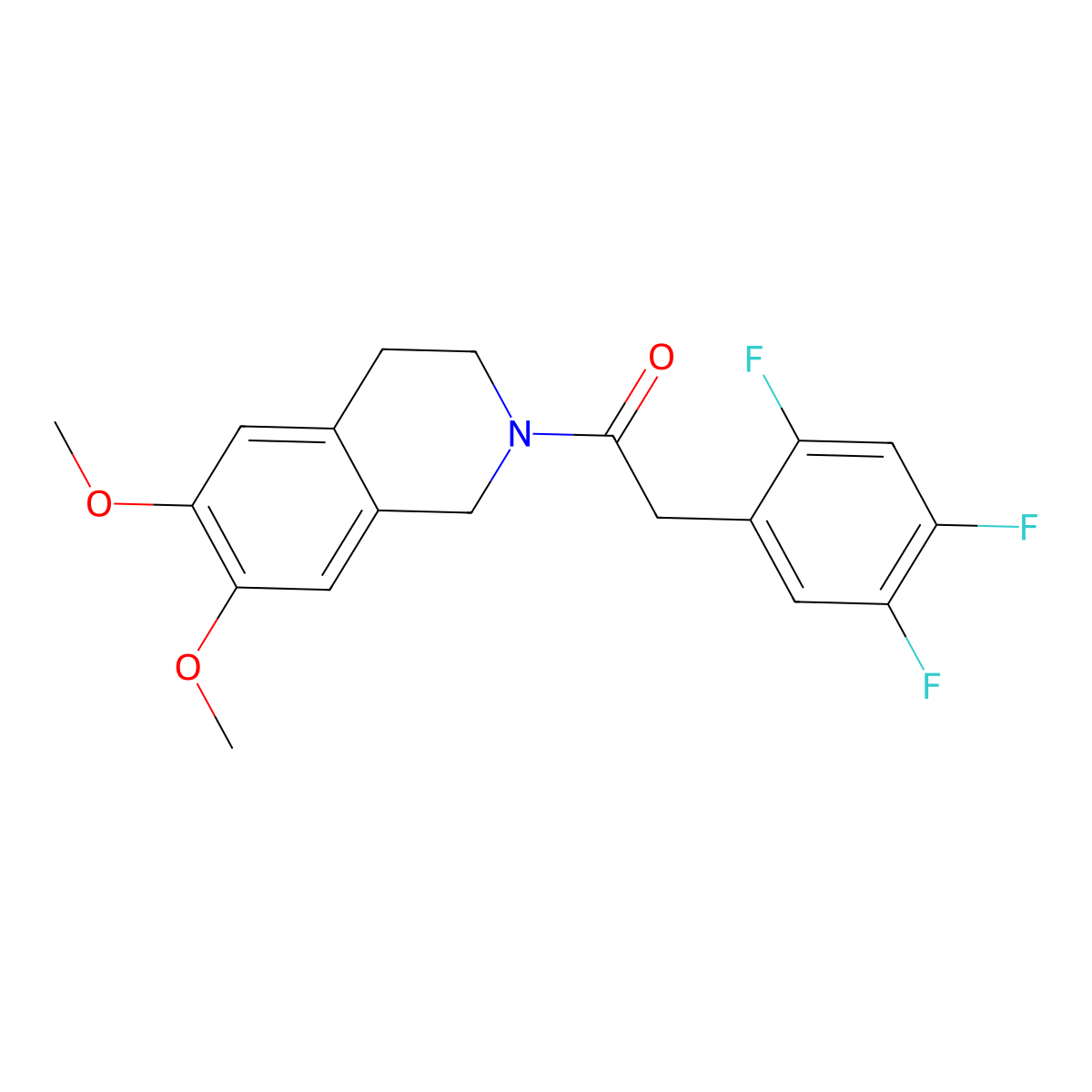 1-(6,7-dimethoxy-3,4-dihydroisoquinolin-2(1H)-yl)-2-(2,4,5-trifluorophenyl)ethanone molecular structure, CAS 1574403-90-9