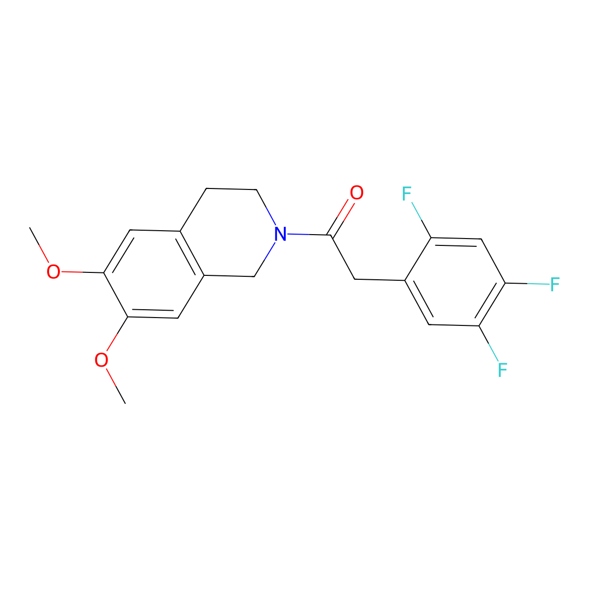 1-(6,7-dimethoxy-3,4-dihydroisoquinolin-2(1H)-yl)-2-(2,4,5-trifluorophenyl)ethanone molecular structure, CAS 1574403-90-9