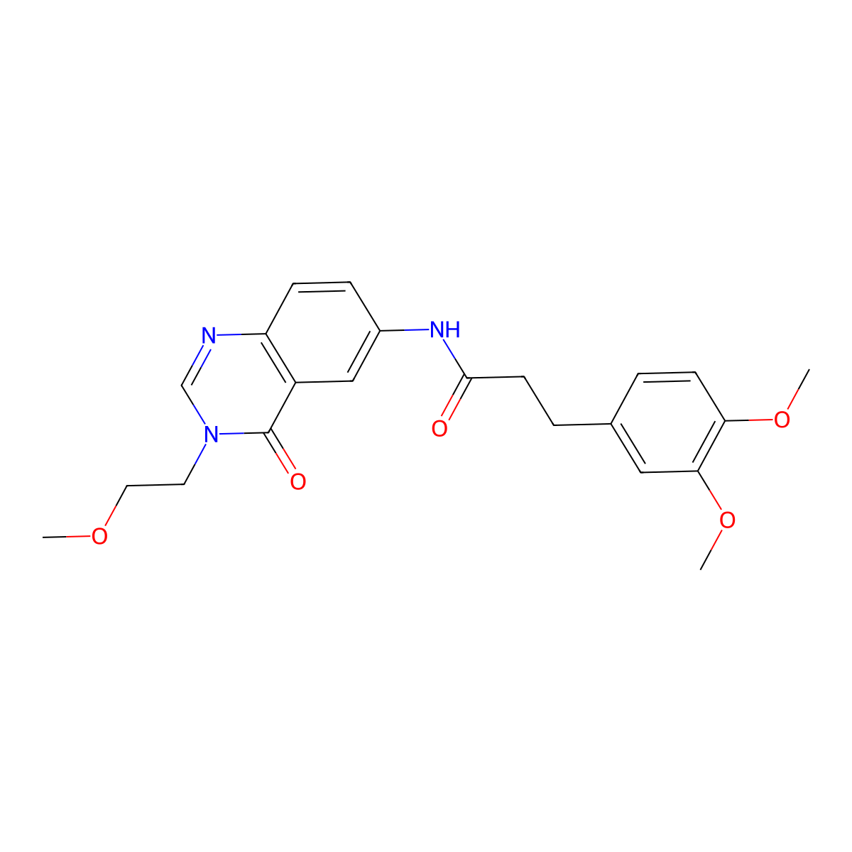 3-(3,4-dimethoxyphenyl)-N-[3-(2-methoxyethyl)-4-oxo-3,4-dihydroquinazolin-6-yl]propanamide molecular structure, CAS 1574403-94-3