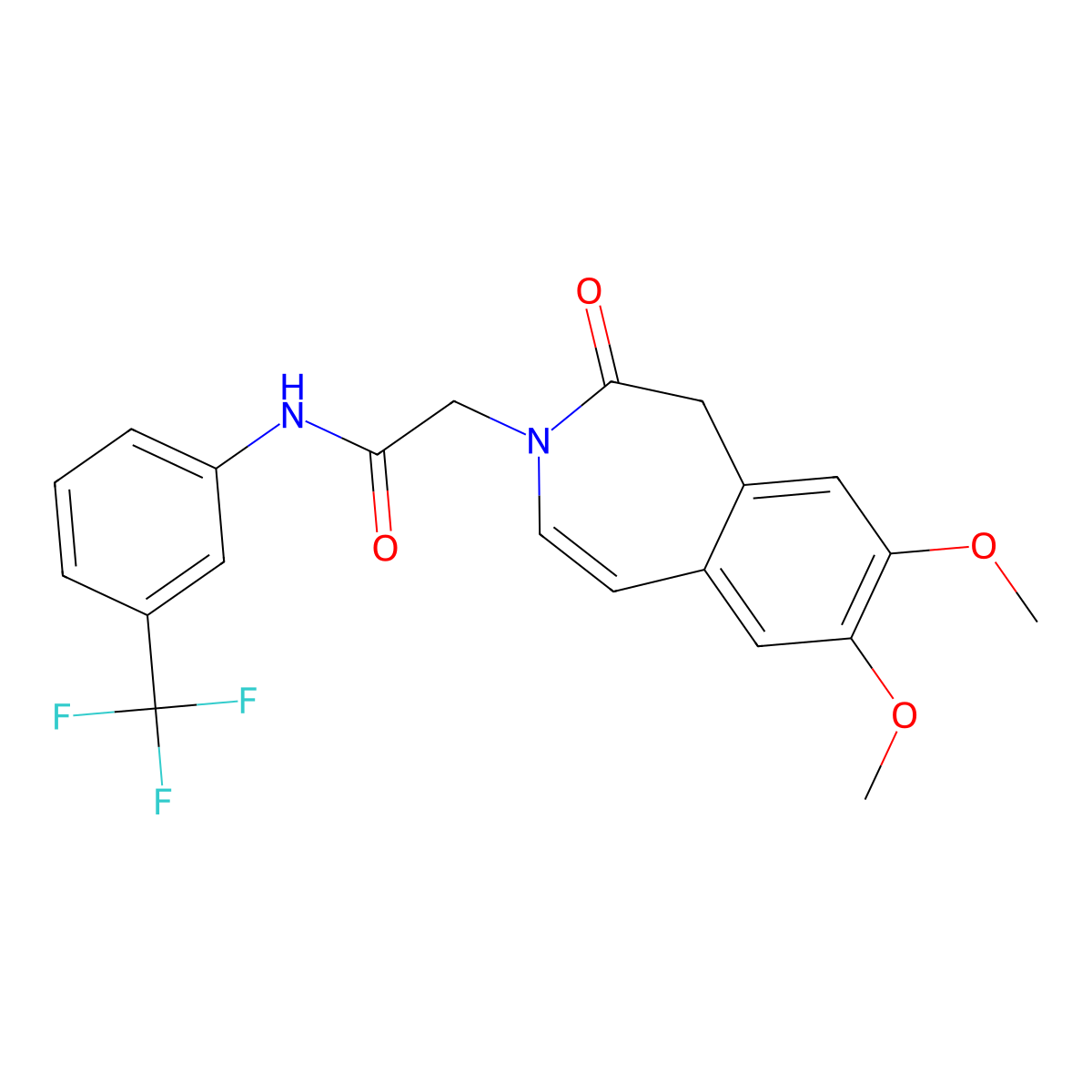 2-(7,8-dimethoxy-2-oxo-1,2-dihydro-3H-3-benzazepin-3-yl)-N-[3-(trifluoromethyl)phenyl]acetamide molecular structure, CAS 1574403-97-6