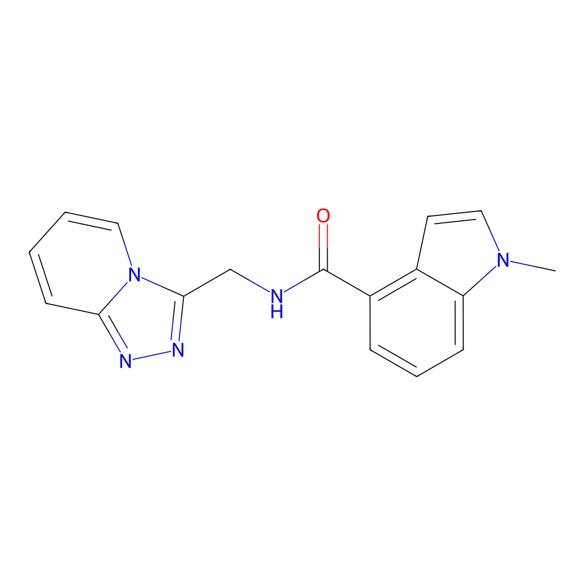 1-methyl-N-([1,2,4]triazolo[4,3-a]pyridin-3-ylmethyl)-1H-indole-4-carboxamide molecular structure, CAS 1574404-20-8