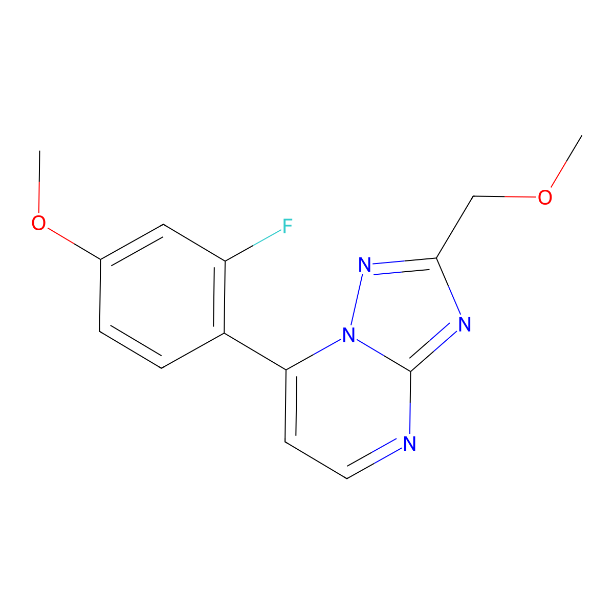 7-(2-Fluoro-4-methoxyphenyl)-2-(methoxymethyl)[1,2,4]triazolo[1,5-a]pyrimidine molecular structure, CAS 1574404-25-3