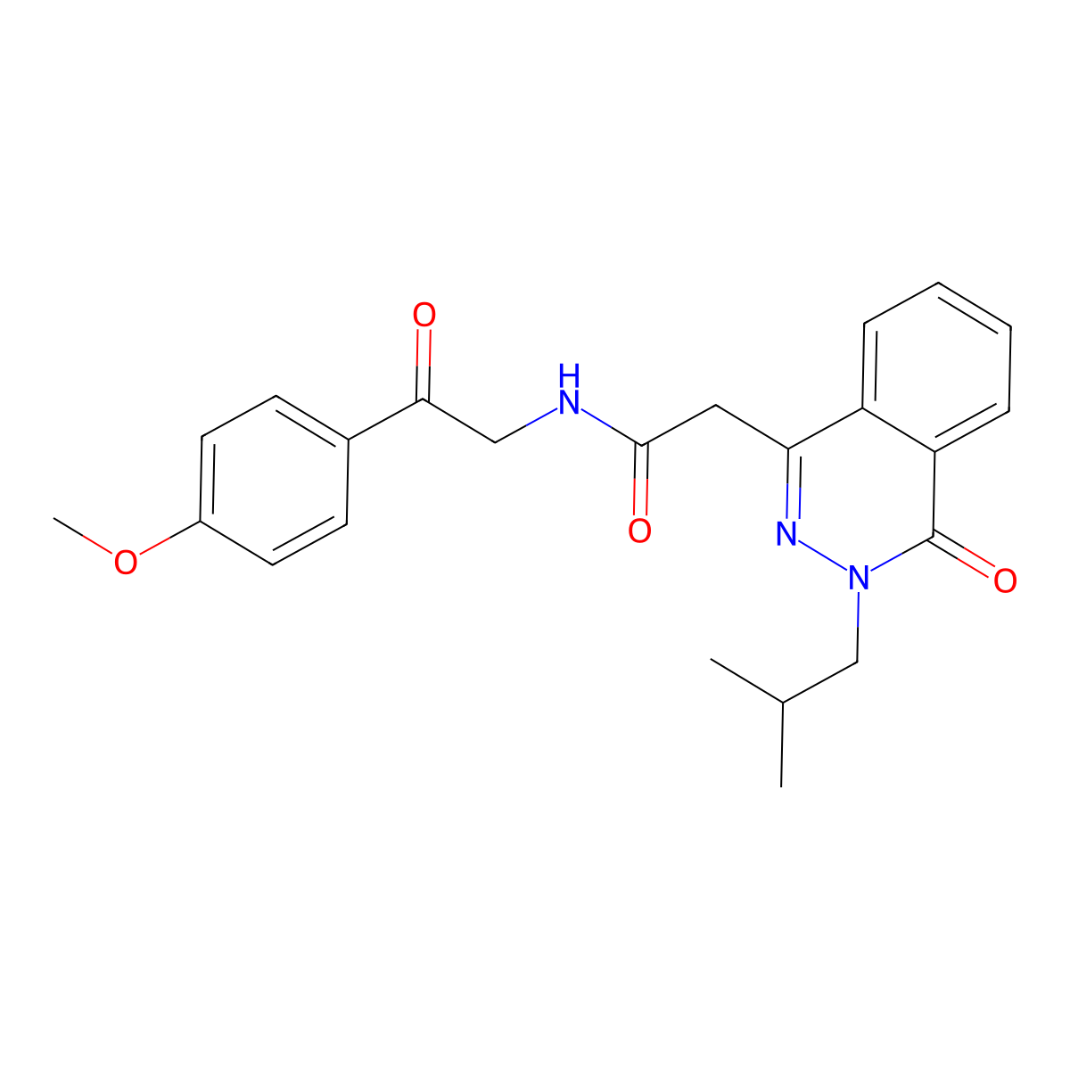 2-(3-isobutyl-4-oxo-3,4-dihydro-1-phthalazinyl)-N-[2-(4-methoxyphenyl)-2-oxoethyl]acetamide molecular structure, CAS 1574404-38-8
