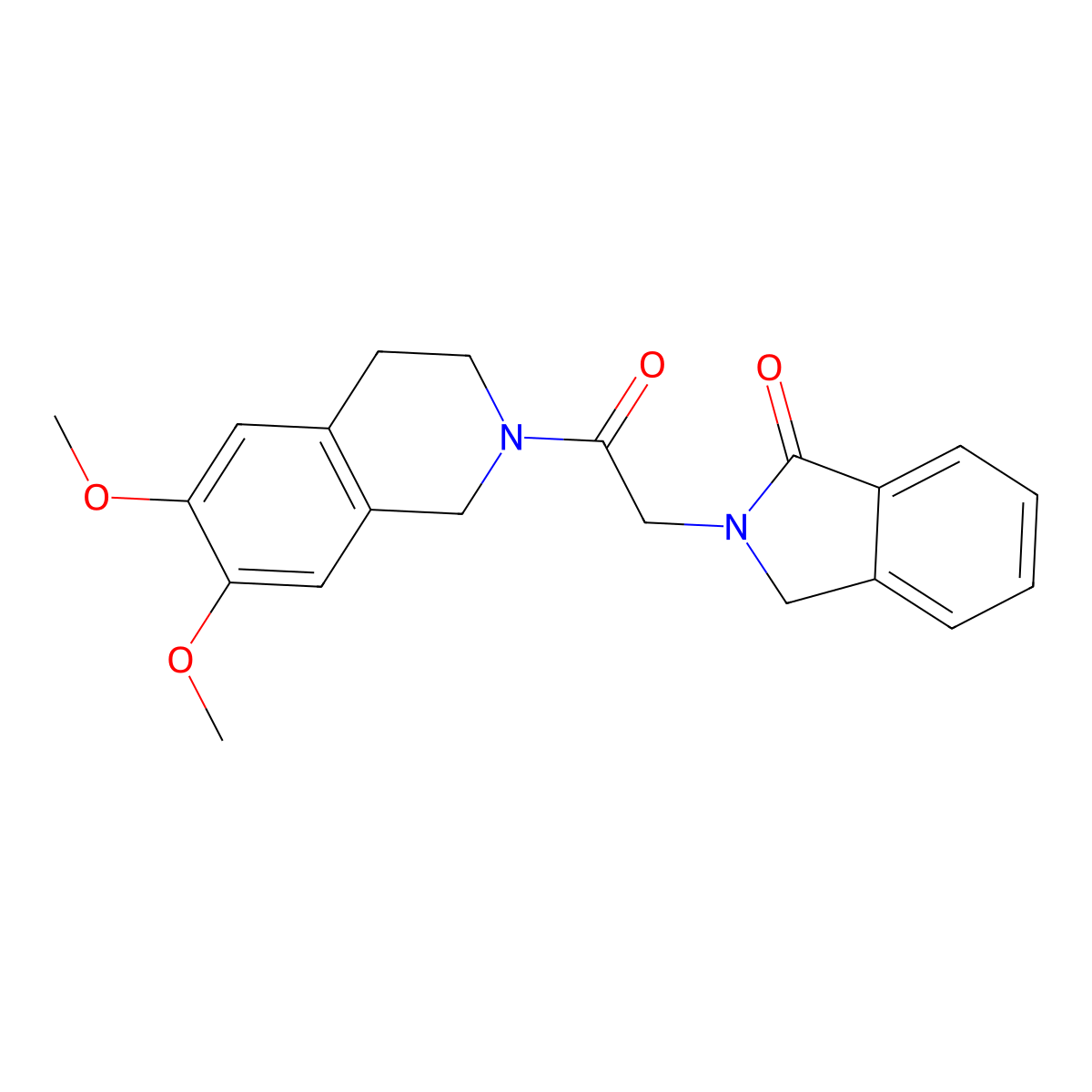 2-[2-(6,7-dimethoxy-3,4-dihydroisoquinolin-2(1H)-yl)-2-oxoethyl]-2,3-dihydro-1H-isoindol-1-one molecular structure, CAS 1574404-96-8