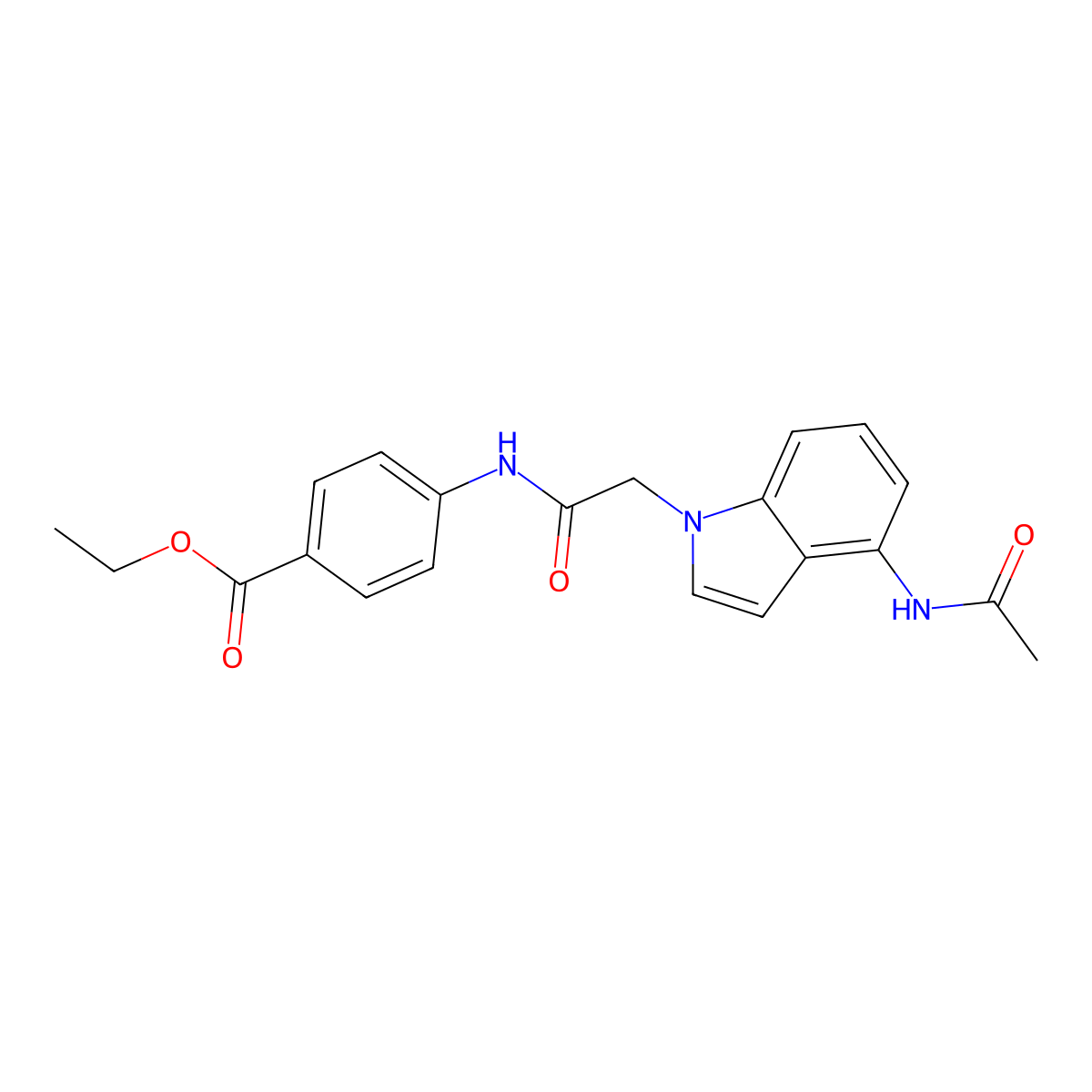 ethyl 4-({[4-(acetylamino)-1H-indol-1-yl]acetyl}amino)benzoate molecular structure, CAS 1574405-04-1