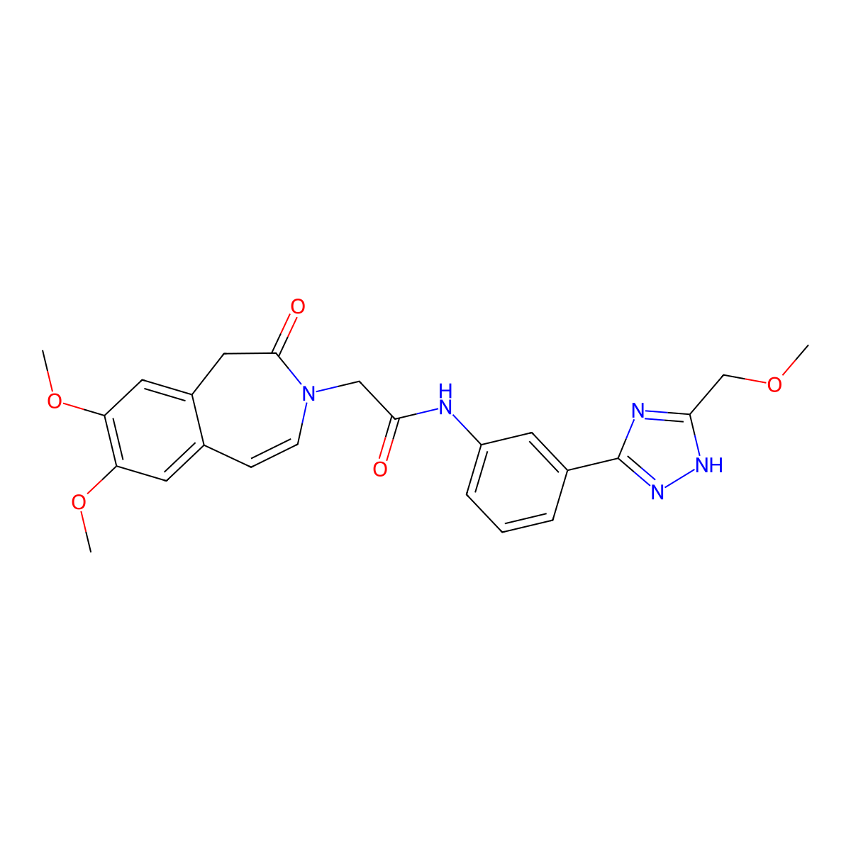 2-(7,8-dimethoxy-2-oxo-1,2-dihydro-3H-3-benzazepin-3-yl)-N-{3-[5-(methoxymethyl)-1H-1,2,4-triazol-3-yl]phenyl}acetamide molecular structure, CAS 1574405-15-4