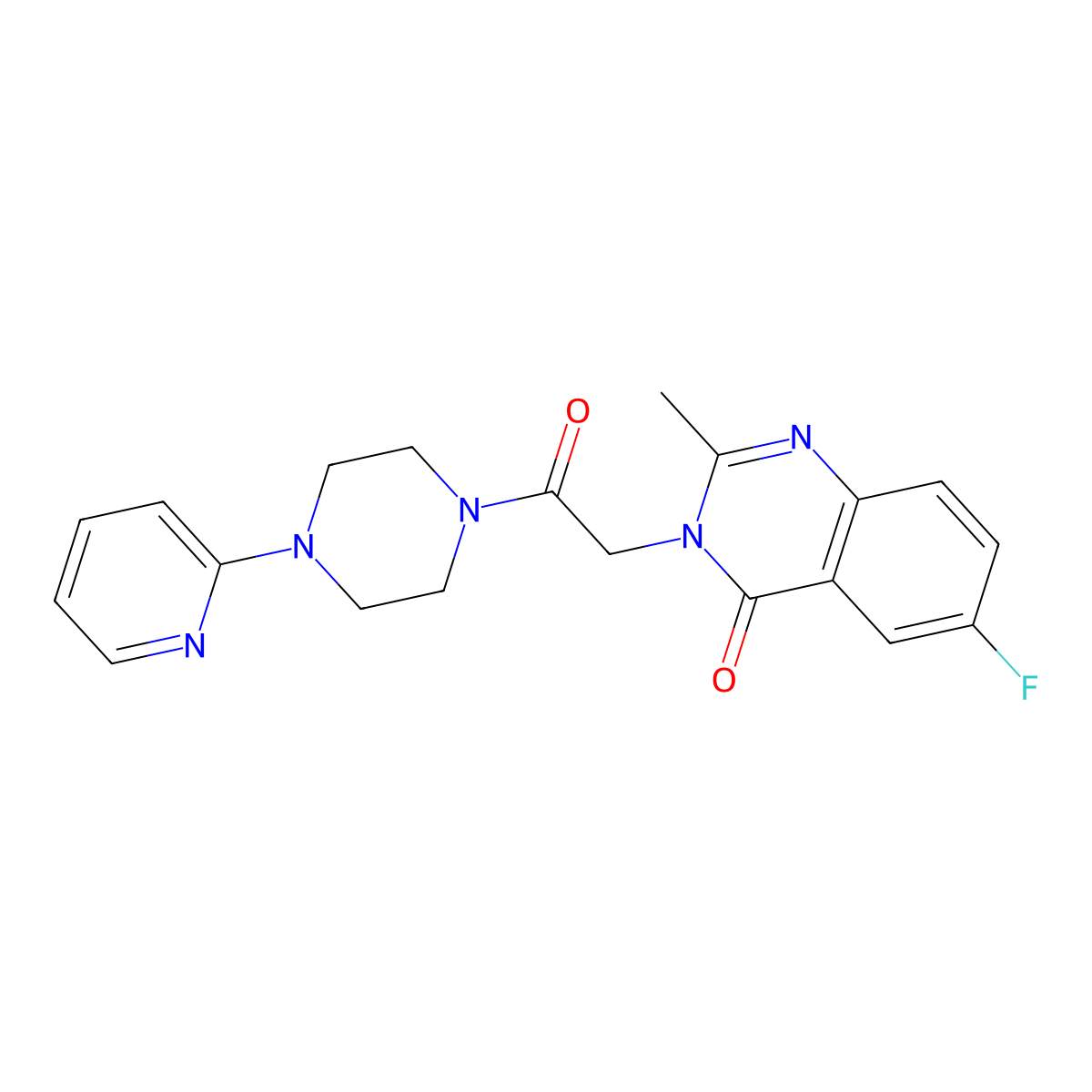 6-fluoro-2-methyl-3-{2-oxo-2-[4-(pyridin-2-yl)piperazin-1-yl]ethyl}quinazolin-4(3H)-one molecular structure, CAS 1574405-22-3