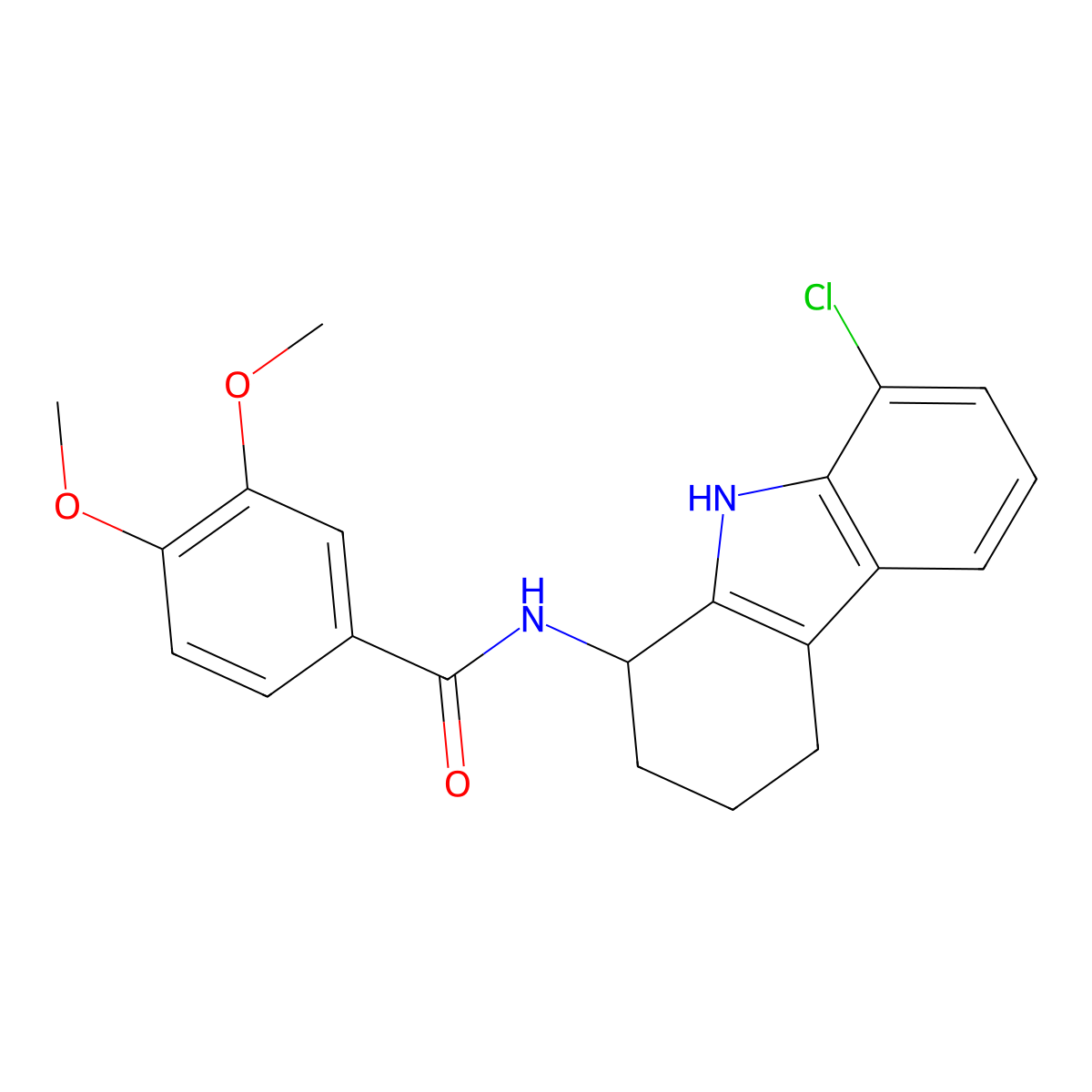 N-(8-chloro-2,3,4,9-tetrahydro-1H-carbazol-1-yl)-3,4-dimethoxybenzamide molecular structure, CAS 1574405-61-0