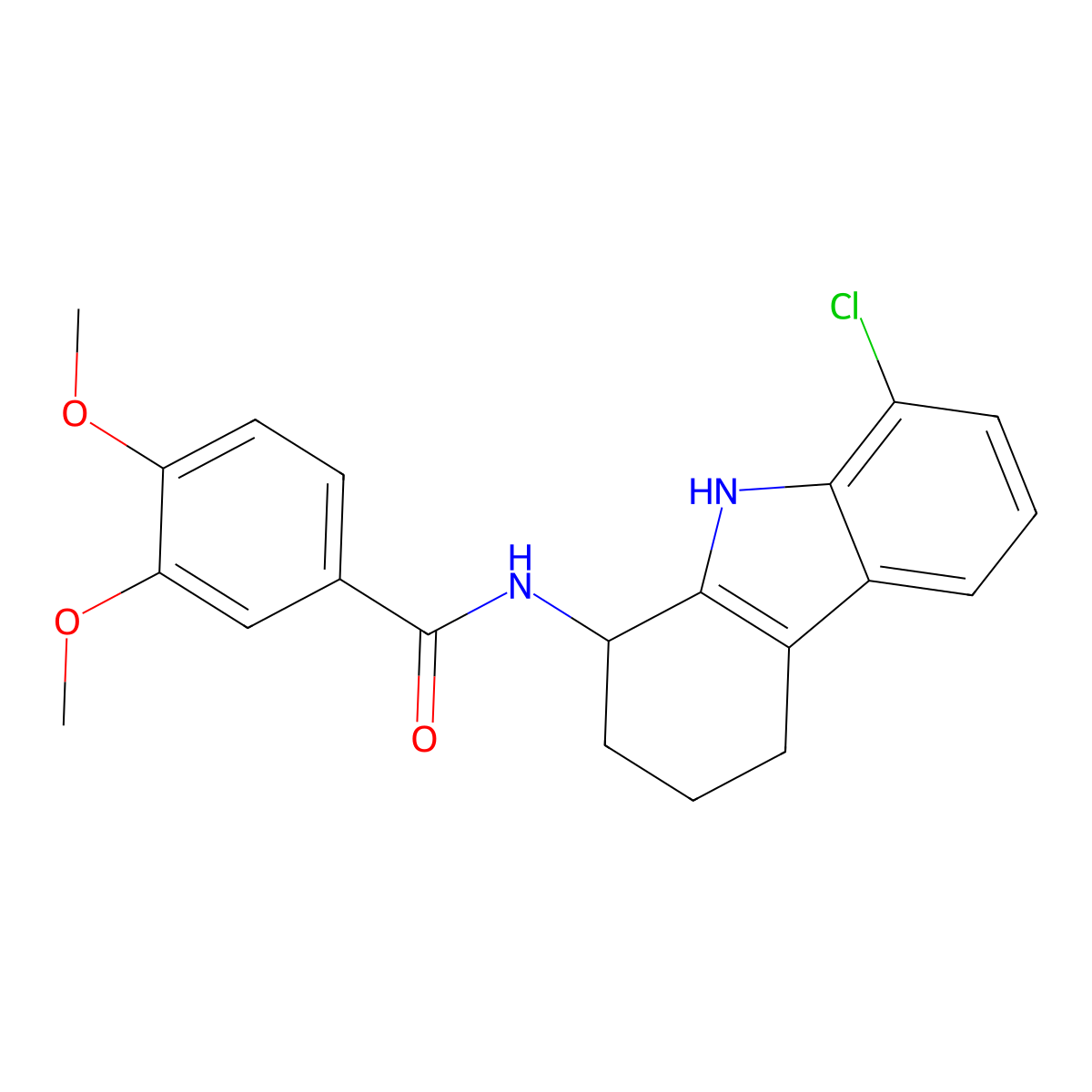 N-(8-chloro-2,3,4,9-tetrahydro-1H-carbazol-1-yl)-3,4-dimethoxybenzamide molecular structure, CAS 1574405-61-0