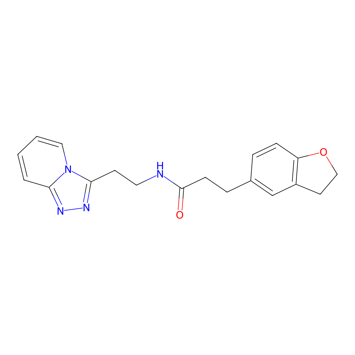3-(2,3-dihydro-1-benzofuran-5-yl)-N-[2-([1,2,4]triazolo[4,3-a]pyridin-3-yl)ethyl]propanamide molecular structure, CAS 1574405-70-1