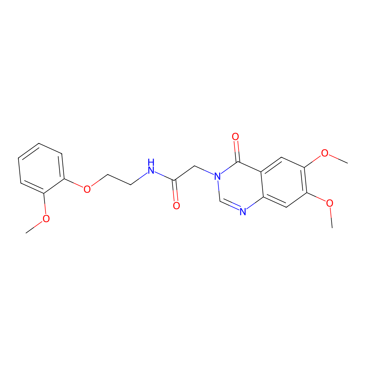 2-(6,7-dimethoxy-4-oxoquinazolin-3(4H)-yl)-N-[2-(2-methoxyphenoxy)ethyl]acetamide molecular structure, CAS 1574406-08-8