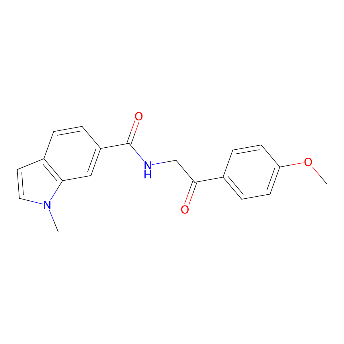 N-[2-(4-methoxyphenyl)-2-oxoethyl]-1-methyl-1H-indole-6-carboxamide molecular structure, CAS 1574406-16-8