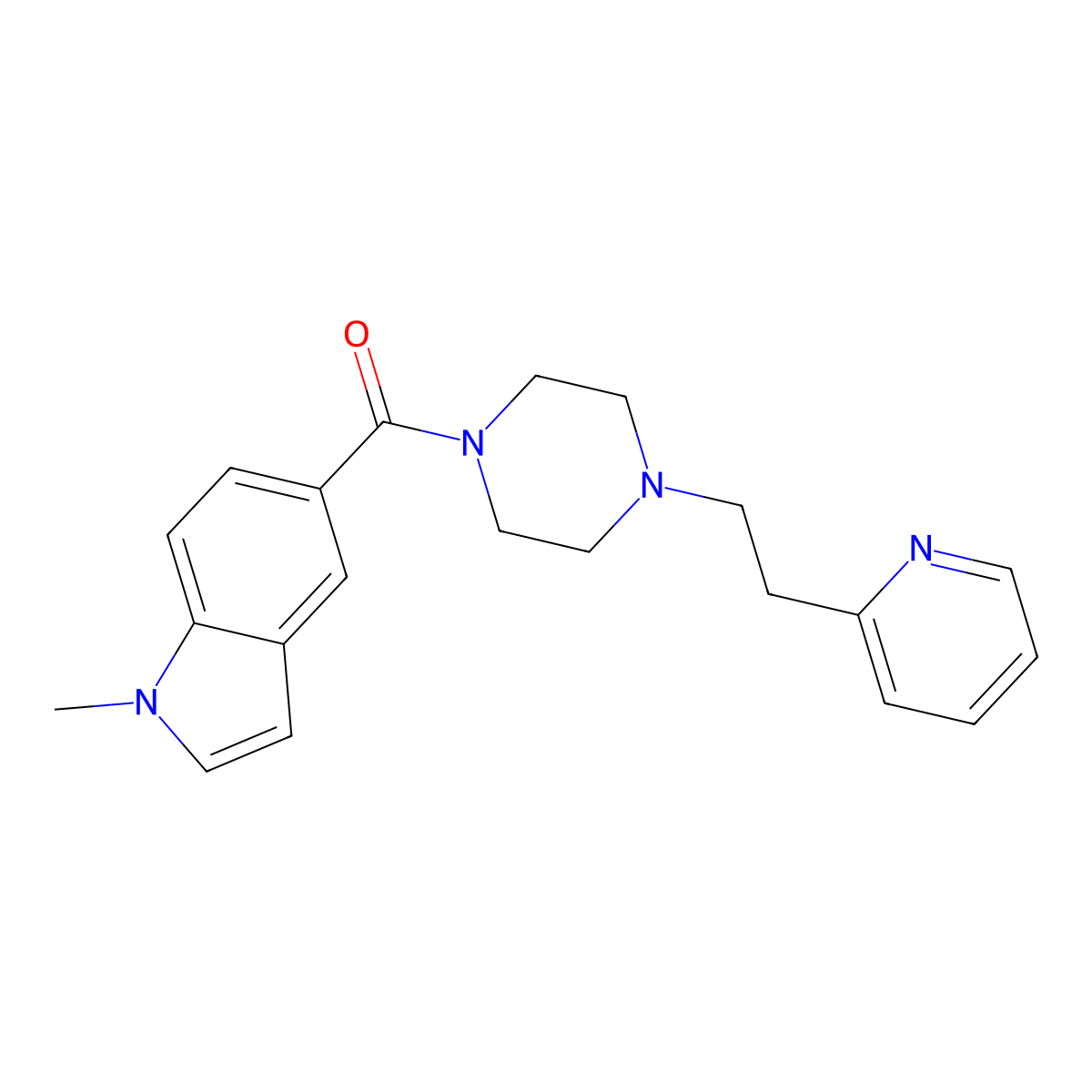 (1-methyl-1H-indol-5-yl){4-[2-(pyridin-2-yl)ethyl]piperazin-1-yl}methanone molecular structure, CAS 1574406-24-8