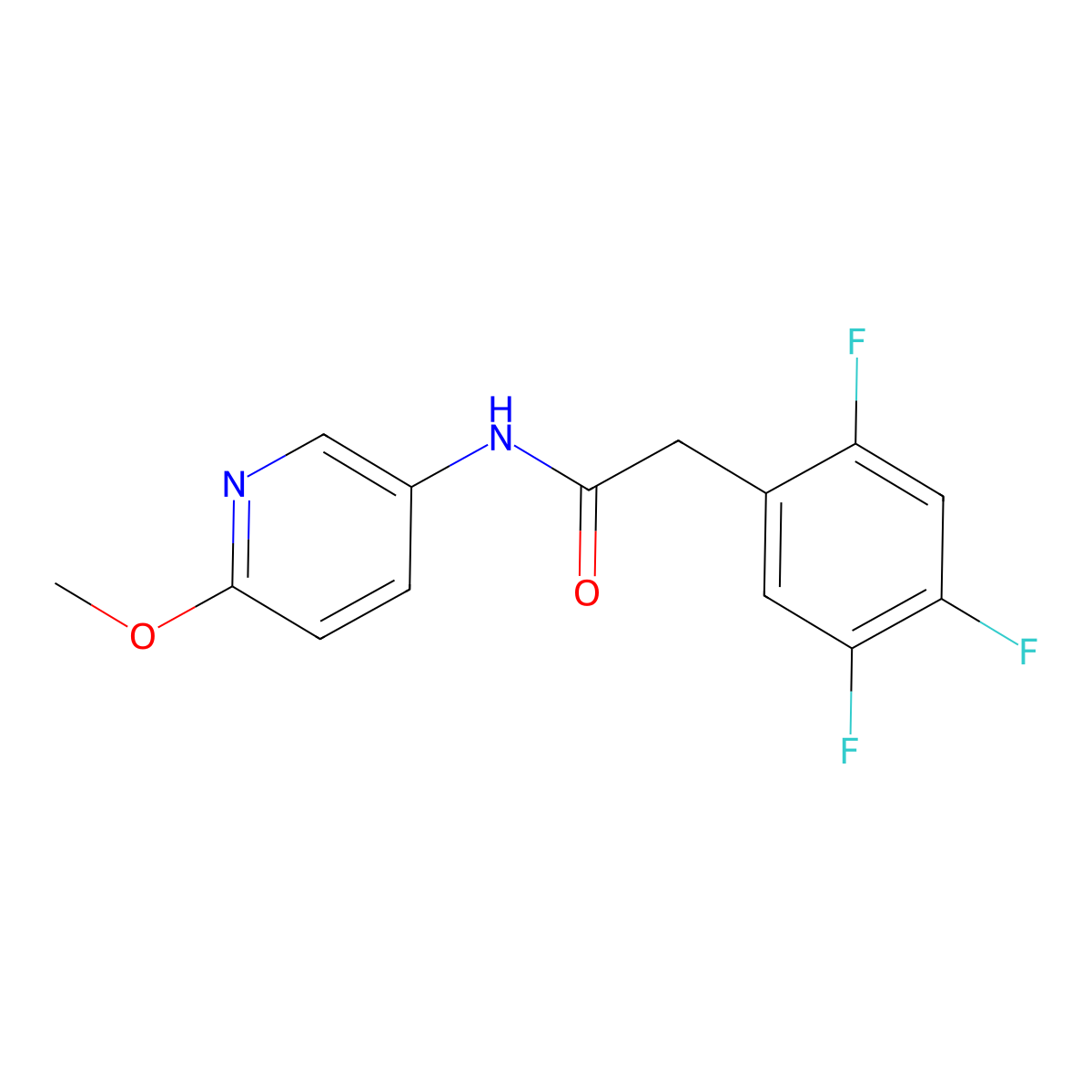 N-(6-methoxypyridin-3-yl)-2-(2,4,5-trifluorophenyl)acetamide molecular structure, CAS 1574406-31-7