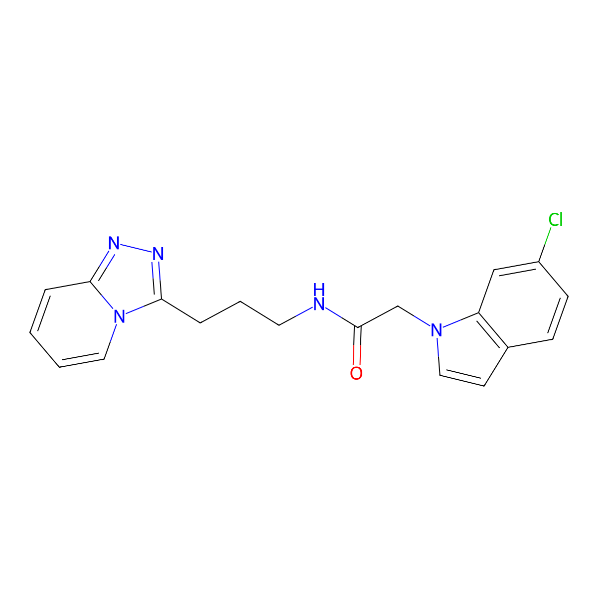 2-(6-chloro-1H-indol-1-yl)-N-(3-[1,2,4]triazolo[4,3-a]pyridin-3-ylpropyl)acetamide molecular structure, CAS 1574406-47-5