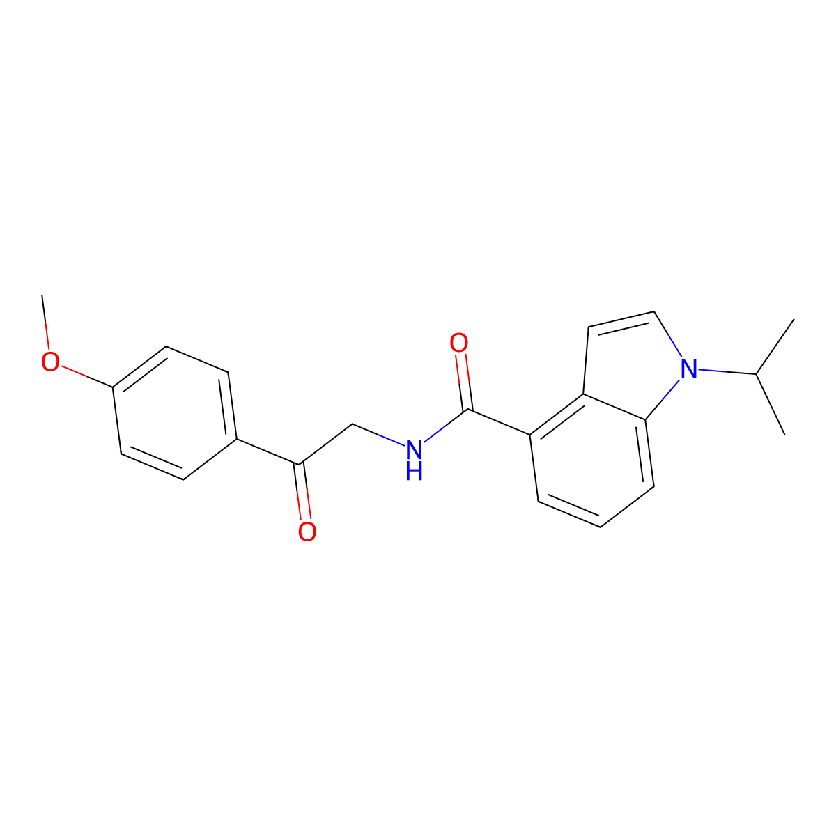 1-isopropyl-N-[2-(4-methoxyphenyl)-2-oxoethyl]-1H-indole-4-carboxamide molecular structure, CAS 1574406-86-2