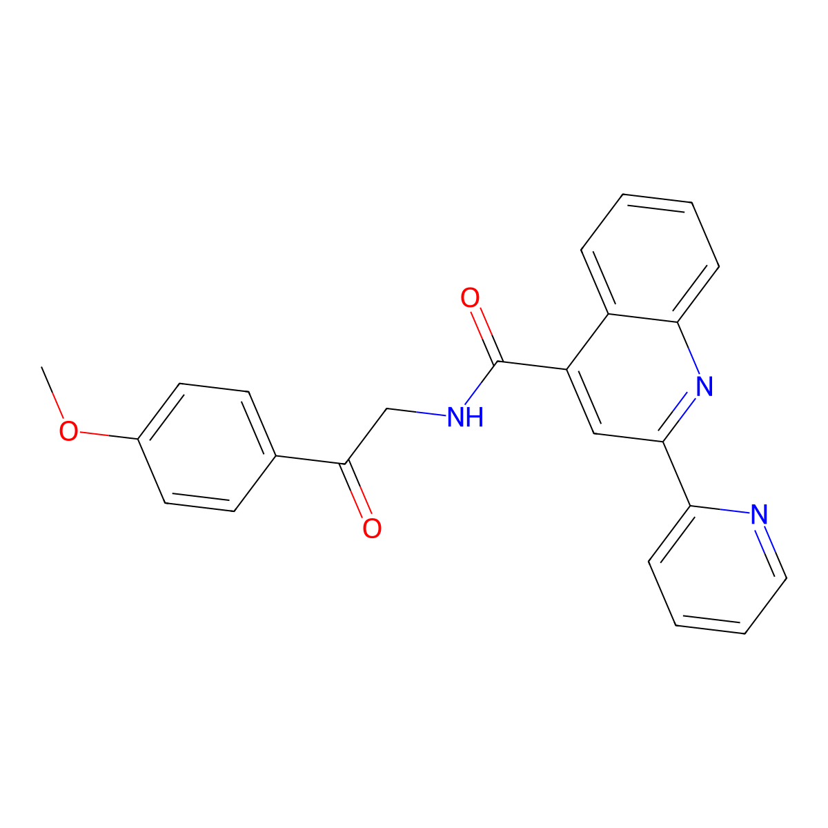 N-[2-(4-methoxyphenyl)-2-oxoethyl]-2-(pyridin-2-yl)quinoline-4-carboxamide molecular structure, CAS 1574406-90-8