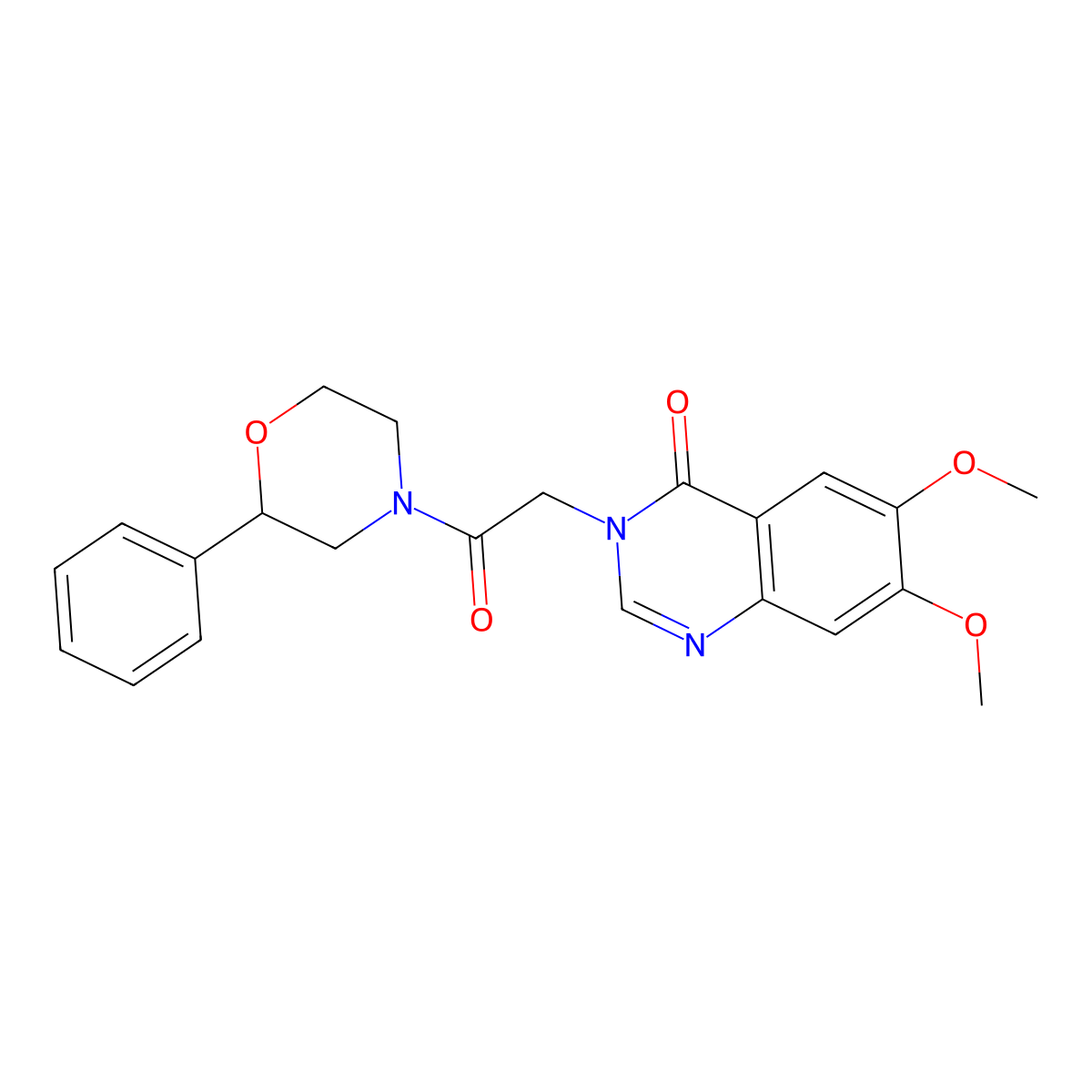 6,7-dimethoxy-3-[2-oxo-2-(2-phenylmorpholin-4-yl)ethyl]quinazolin-4(3H)-one molecular structure, CAS 1574407-03-6