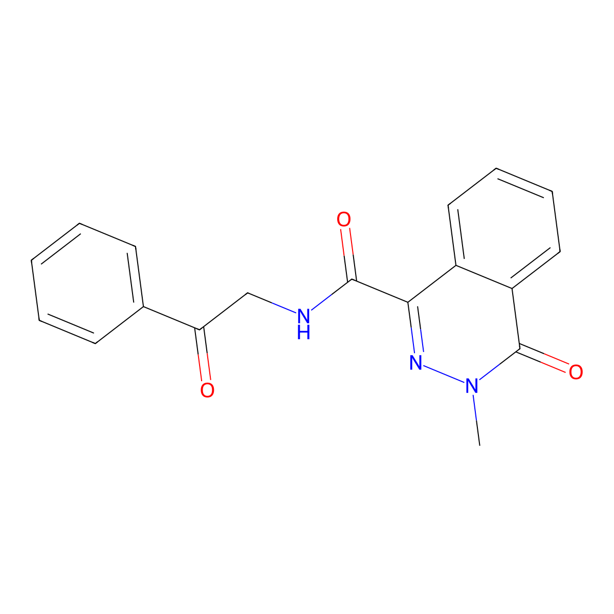 3-methyl-4-oxo-N-(2-oxo-2-phenylethyl)-3,4-dihydrophthalazine-1-carboxamide molecular structure, CAS 1574408-17-5