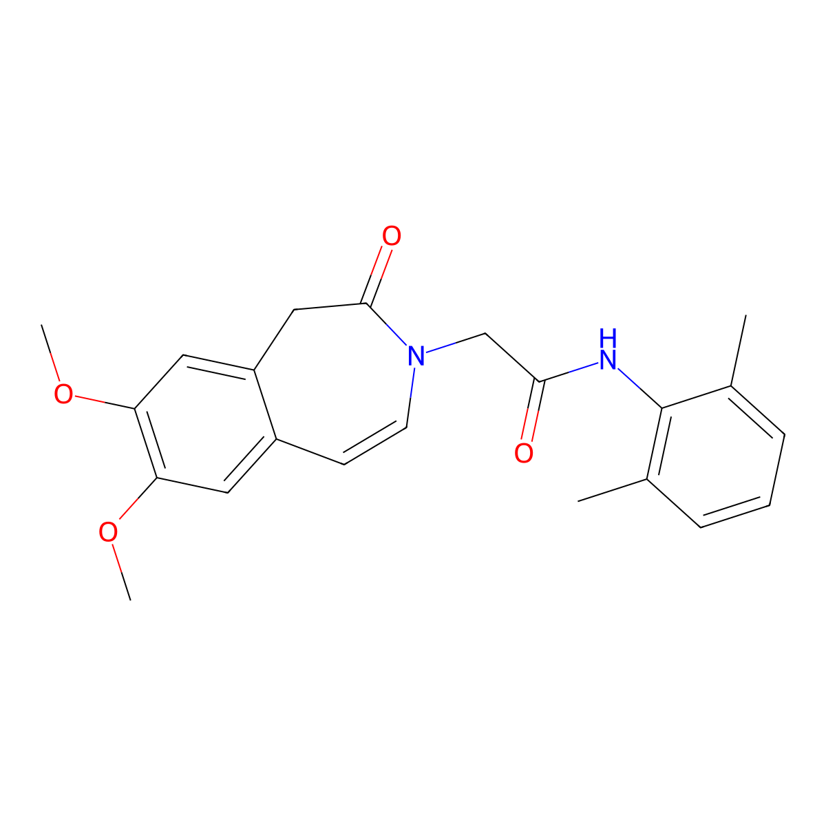 2-(7,8-dimethoxy-2-oxo-1,2-dihydro-3H-3-benzazepin-3-yl)-N-(2,6-dimethylphenyl)acetamide molecular structure, CAS 1574408-27-7