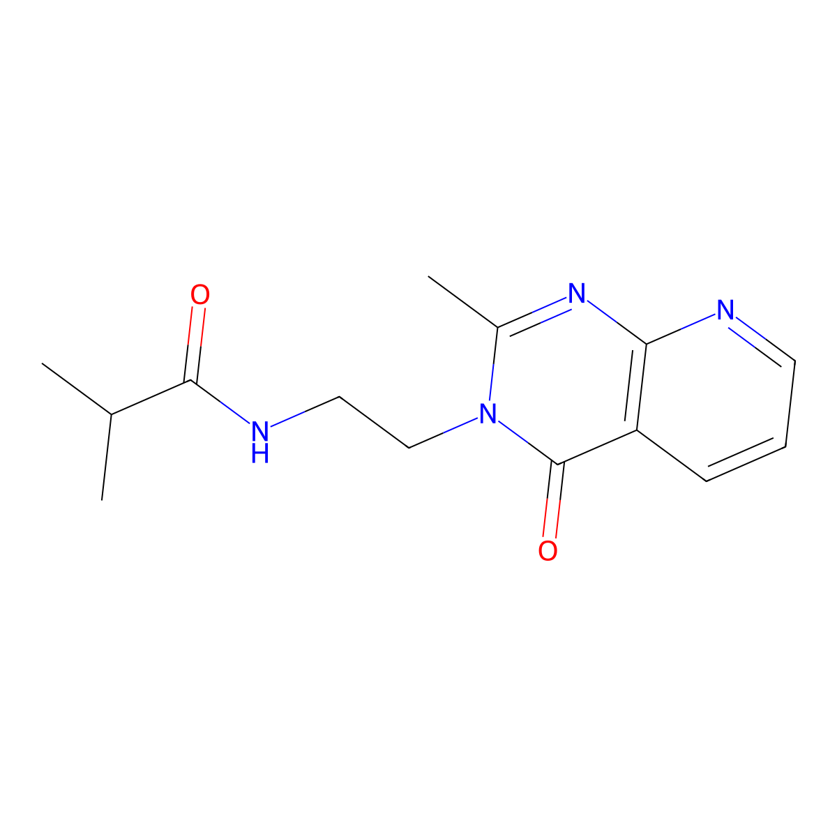 2-methyl-N-[2-(2-methyl-4-oxopyrido[2,3-d]pyrimidin-3(4H)-yl)ethyl]propanamide molecular structure, CAS 1574408-82-4