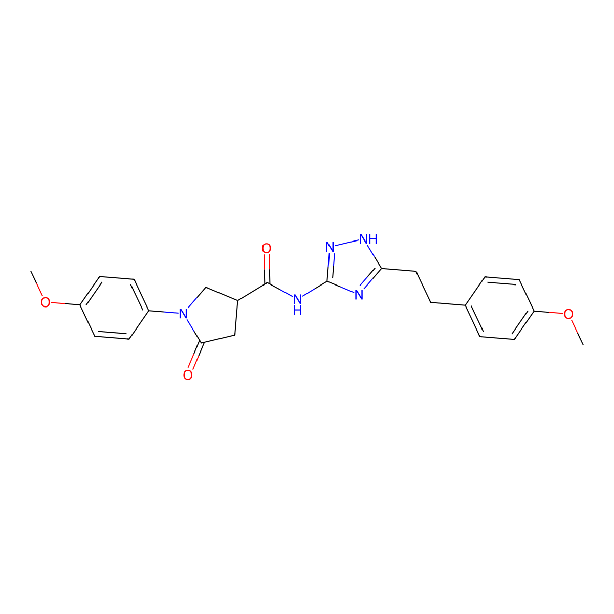 1-(4-methoxyphenyl)-N-{3-[2-(4-methoxyphenyl)ethyl]-1H-1,2,4-triazol-5-yl}-5-oxopyrrolidine-3-carboxamide molecular structure, CAS 1574409-05-4