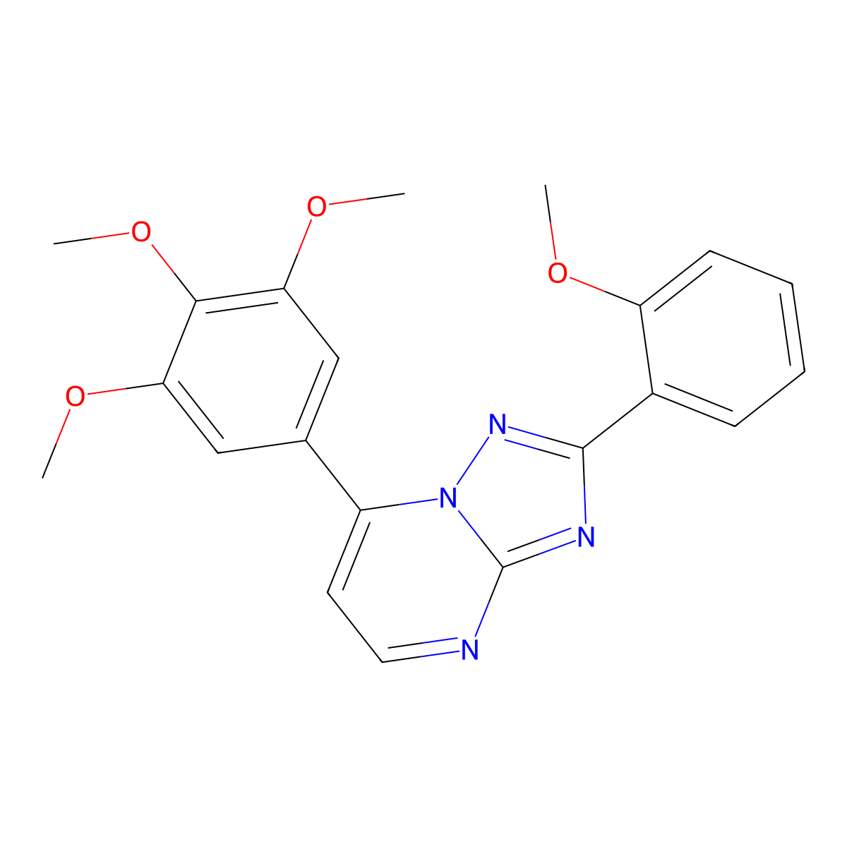 2-(2-Methoxyphenyl)-7-(3,4,5-trimethoxyphenyl)[1,2,4]triazolo[1,5-a]pyrimidine molecular structure, CAS 1574409-30-5