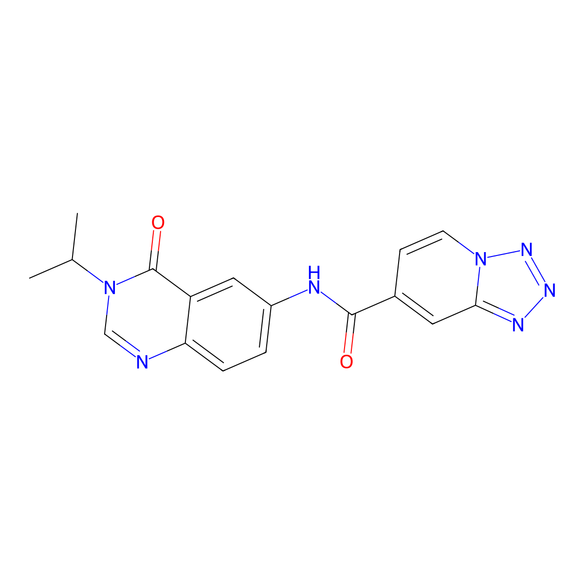 N-[4-oxo-3-(propan-2-yl)-3,4-dihydroquinazolin-6-yl]tetrazolo[1,5-a]pyridine-7-carboxamide molecular structure, CAS 1574409-33-8