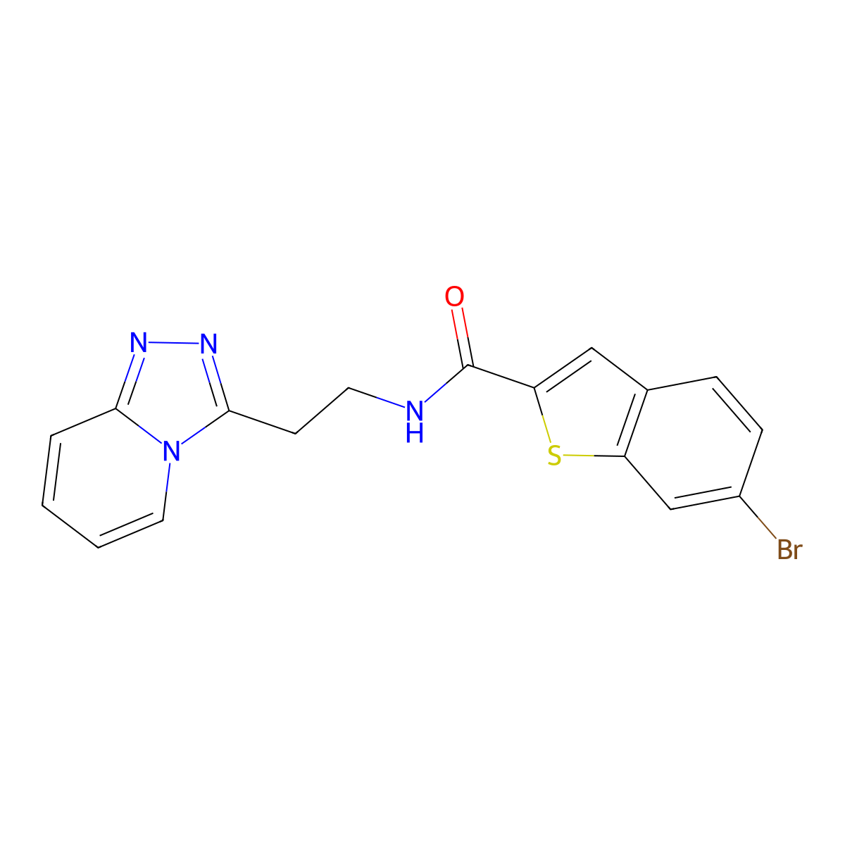6-bromo-N-(2-[1,2,4]triazolo[4,3-a]pyridin-3-ylethyl)-1-benzothiophene-2-carboxamide molecular structure, CAS 1574409-57-6