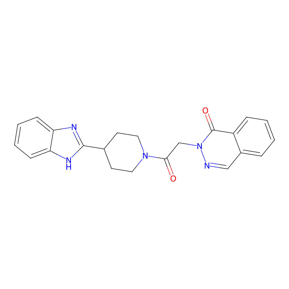 2-{2-[4-(1H-benzimidazol-2-yl)piperidin-1-yl]-2-oxoethyl}phthalazin-1(2H)-one molecular structure, CAS 1574409-69-0