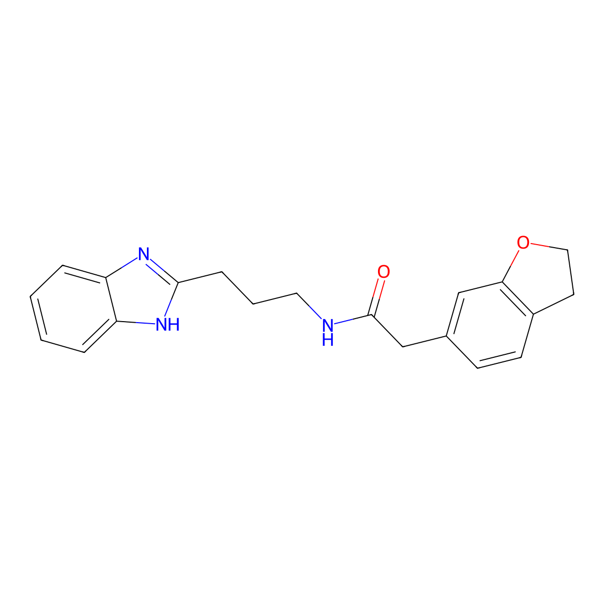 N-[3-(1H-benzimidazol-2-yl)propyl]-2-(2,3-dihydro-1-benzofuran-6-yl)acetamide molecular structure, CAS 1574409-76-9