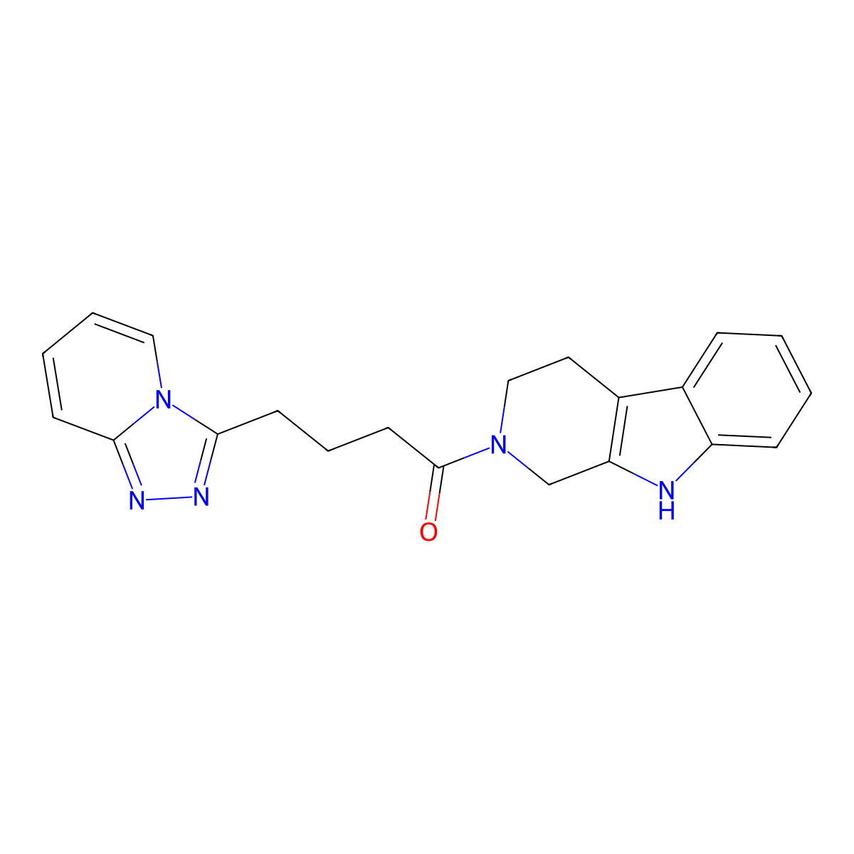 1-(1,3,4,9-tetrahydro-2H-beta-carbolin-2-yl)-4-([1,2,4]triazolo[4,3-a]pyridin-3-yl)butan-1-one molecular structure, CAS 1574409-84-9