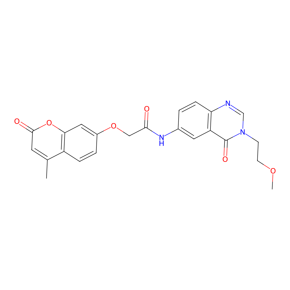N-[3-(2-methoxyethyl)-4-oxo-3,4-dihydroquinazolin-6-yl]-2-[(4-methyl-2-oxo-2H-chromen-7-yl)oxy]acetamide molecular structure, CAS 1574409-93-0