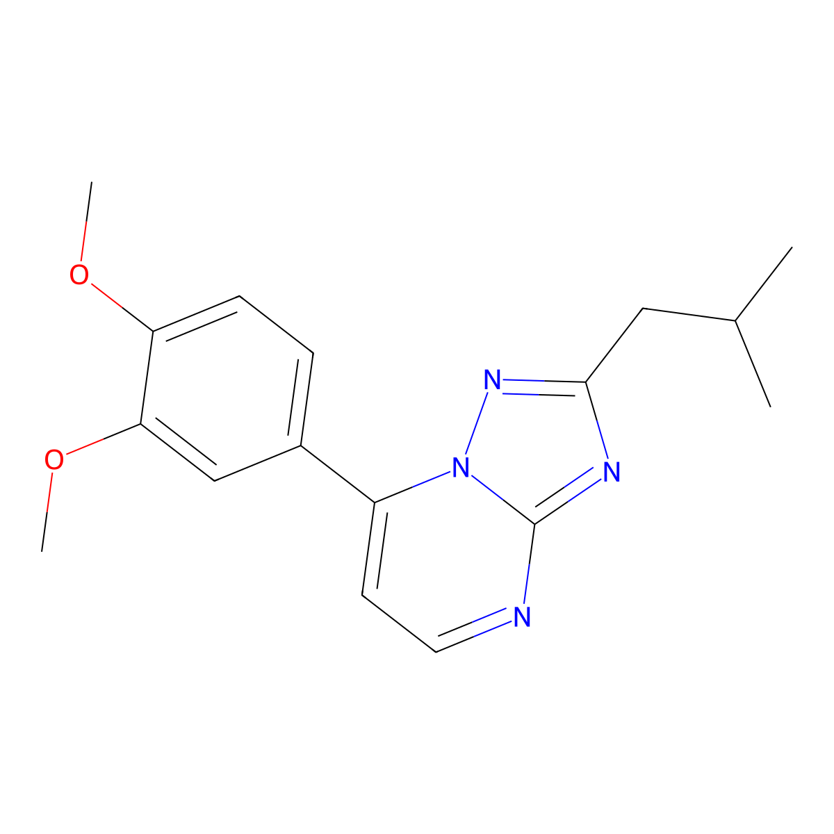 4-(2-Isobutyl[1,2,4]triazolo[1,5-a]pyrimidin-7-yl)-2-methoxyphenyl methyl ether molecular structure, CAS 1574410-05-1