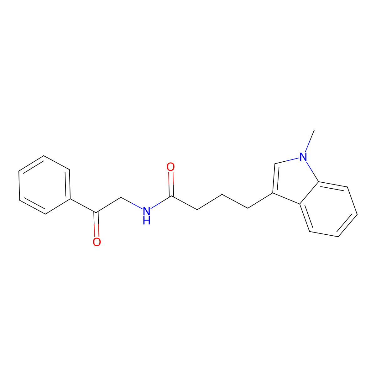 4-(1-methyl-1H-indol-3-yl)-N-(2-oxo-2-phenylethyl)butanamide molecular structure, CAS 1574410-12-0