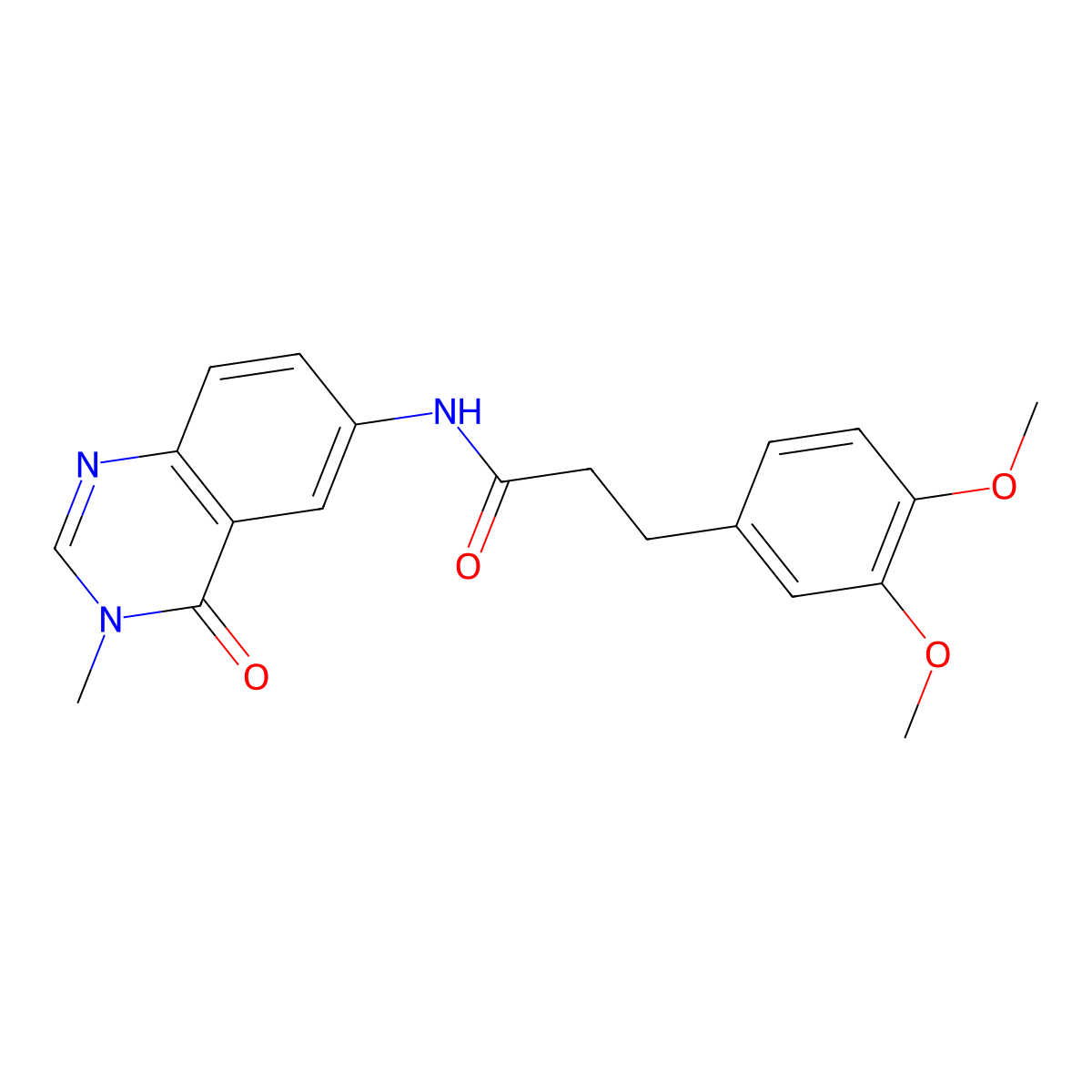 3-(3,4-dimethoxyphenyl)-N-(3-methyl-4-oxo-3,4-dihydroquinazolin-6-yl)propanamide molecular structure, CAS 1574410-45-9
